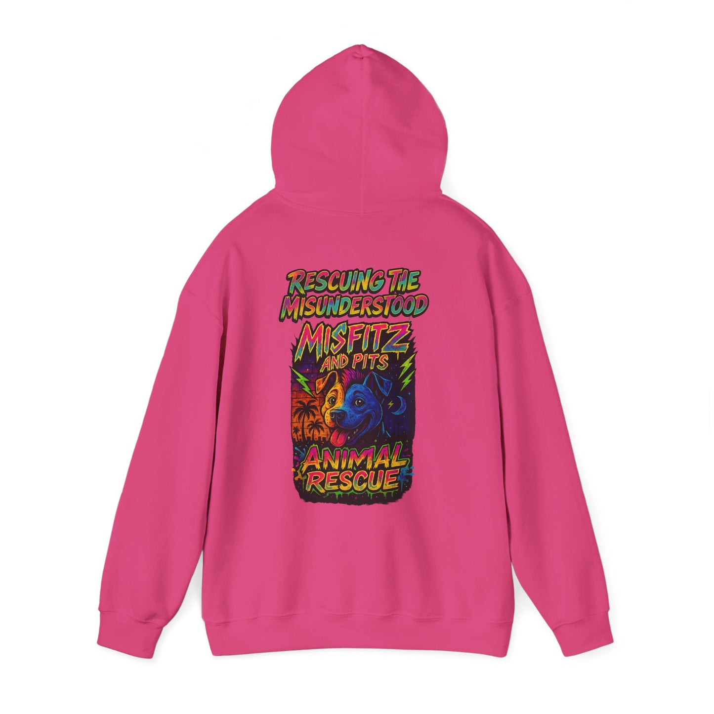 Misfitz And Pits Animal Rescue Hoodie, rescuing the misunderstood Cozy Sweatshirt for Pet Lovers, Ideal Gift for Animal Advocates, Perfect for Casual Days, Fundraiser Apparel