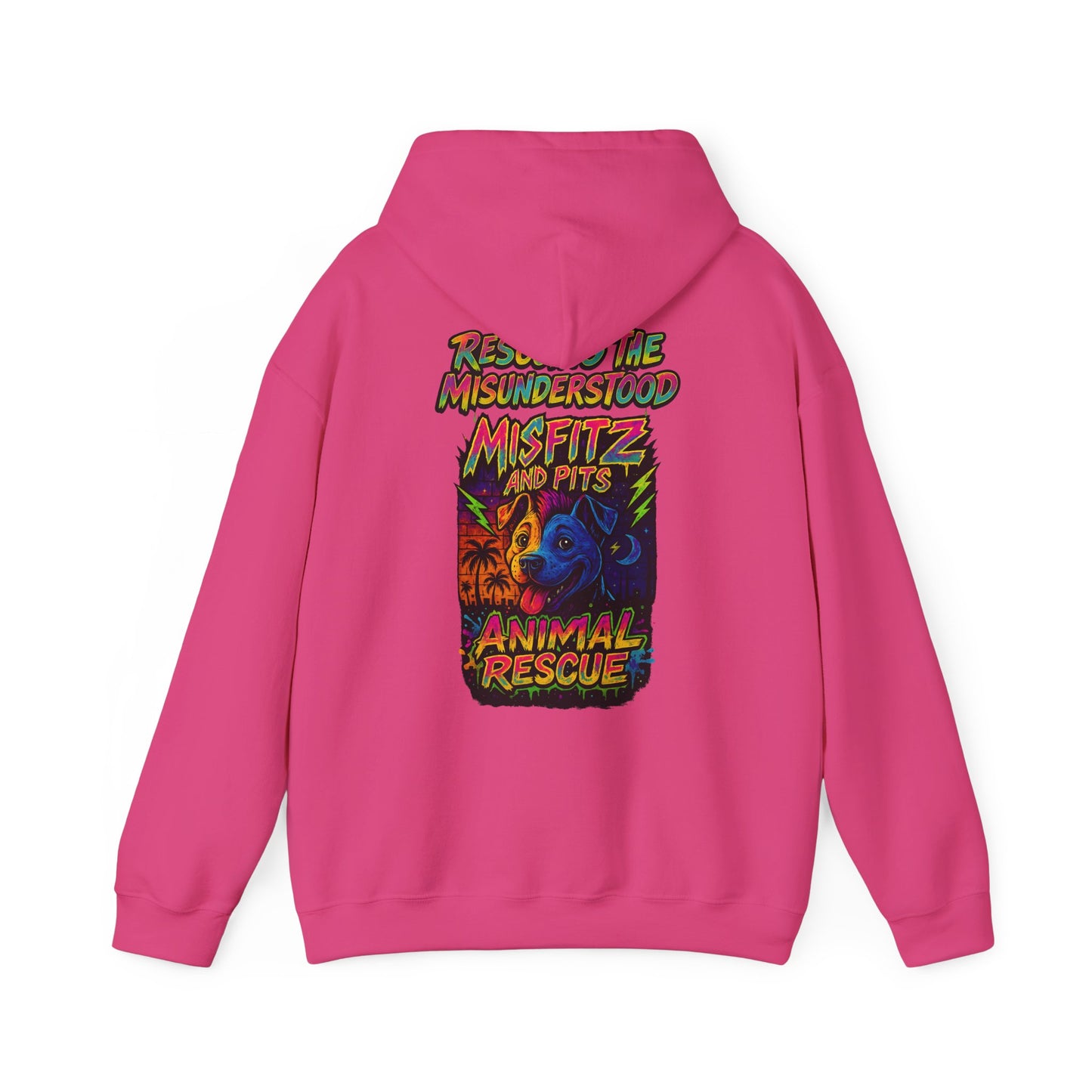 Misfitz And Pits Animal Rescue Hoodie, rescuing the misunderstood Cozy Sweatshirt for Pet Lovers, Ideal Gift for Animal Advocates, Perfect for Casual Days, Fundraiser Apparel