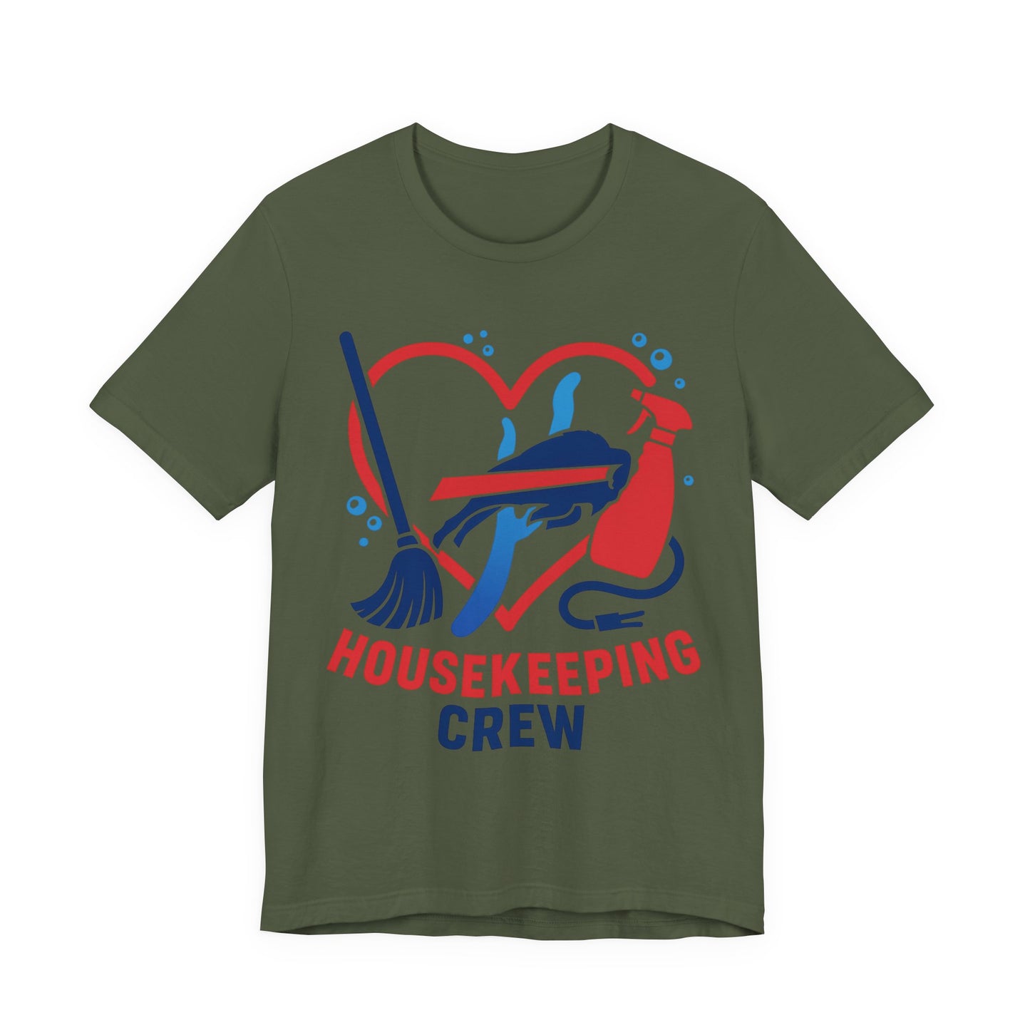 Buffalo Bills Housekeeping Crew Tee | Funny Cleaning Shirt, Gift for Housekeepers, Unisex Short Sleeve, Cleaning Staff Outfit, Home Care