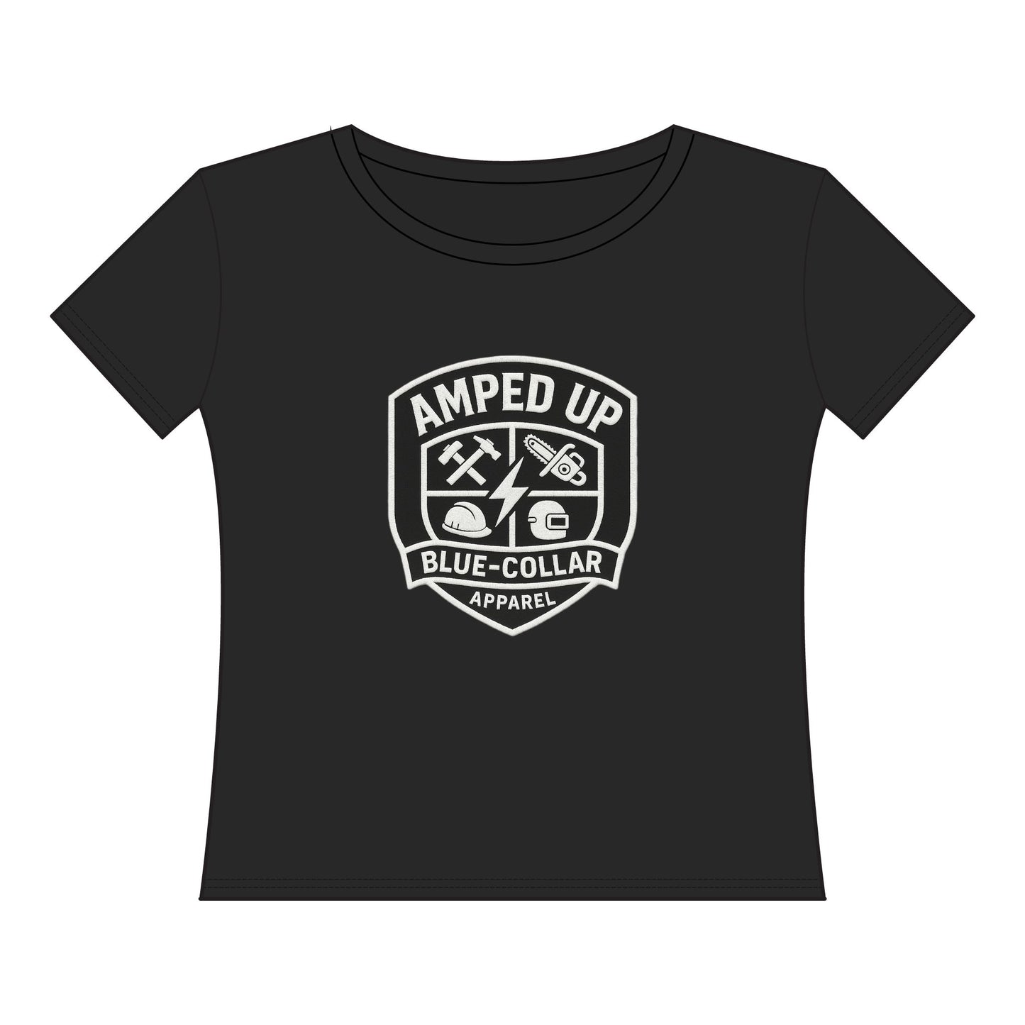 Amped Up Women's Curvy Tee - Blue Collar Graphic Shirt