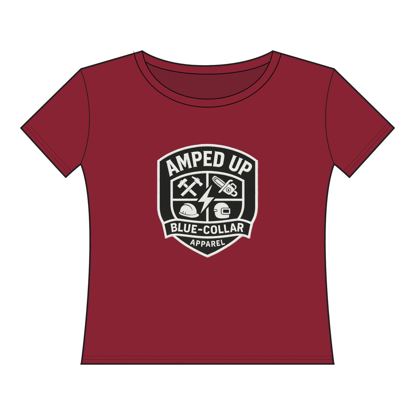 Amped Up Women's Curvy Tee - Blue Collar Graphic Shirt