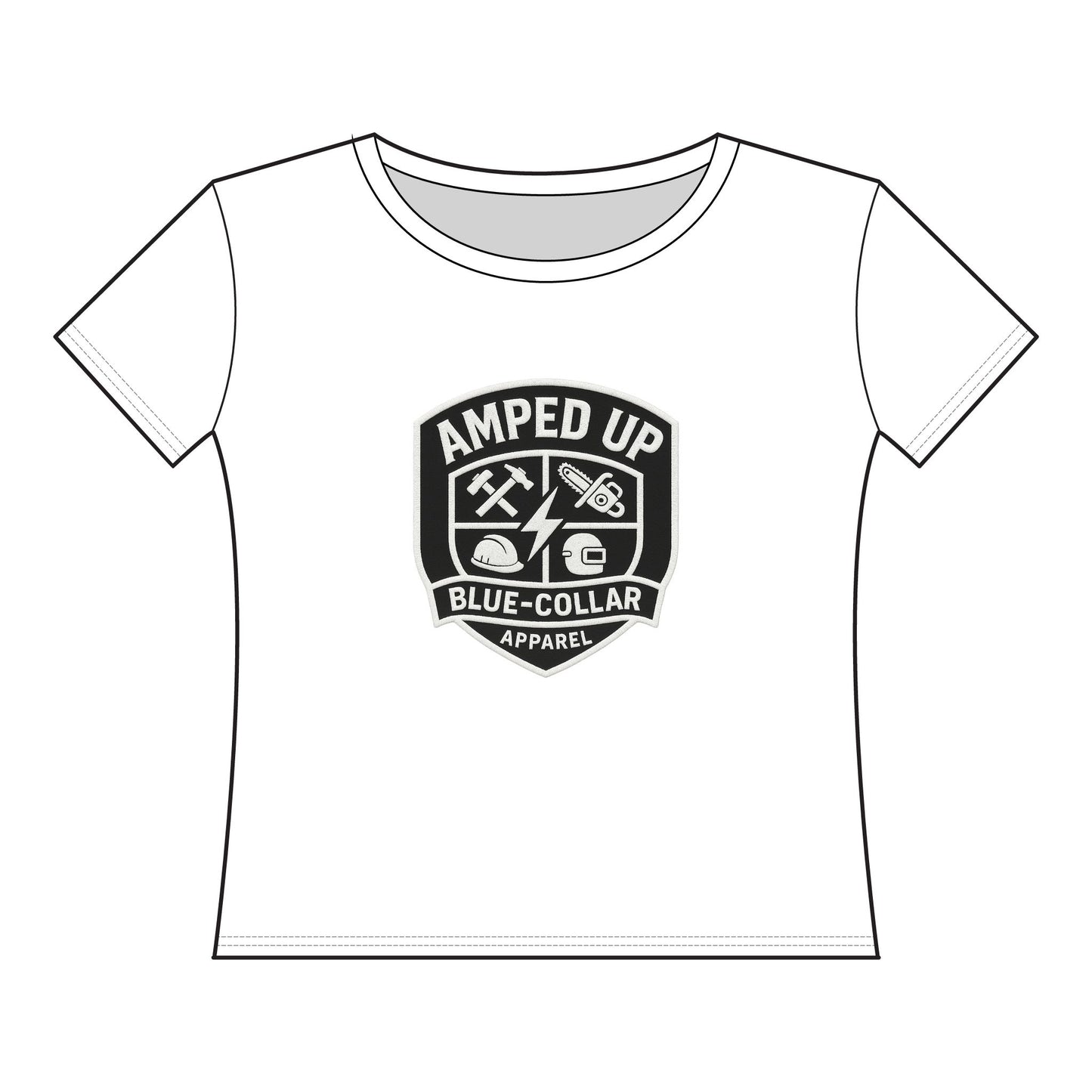 Amped Up Women's Curvy Tee - Blue Collar Graphic Shirt