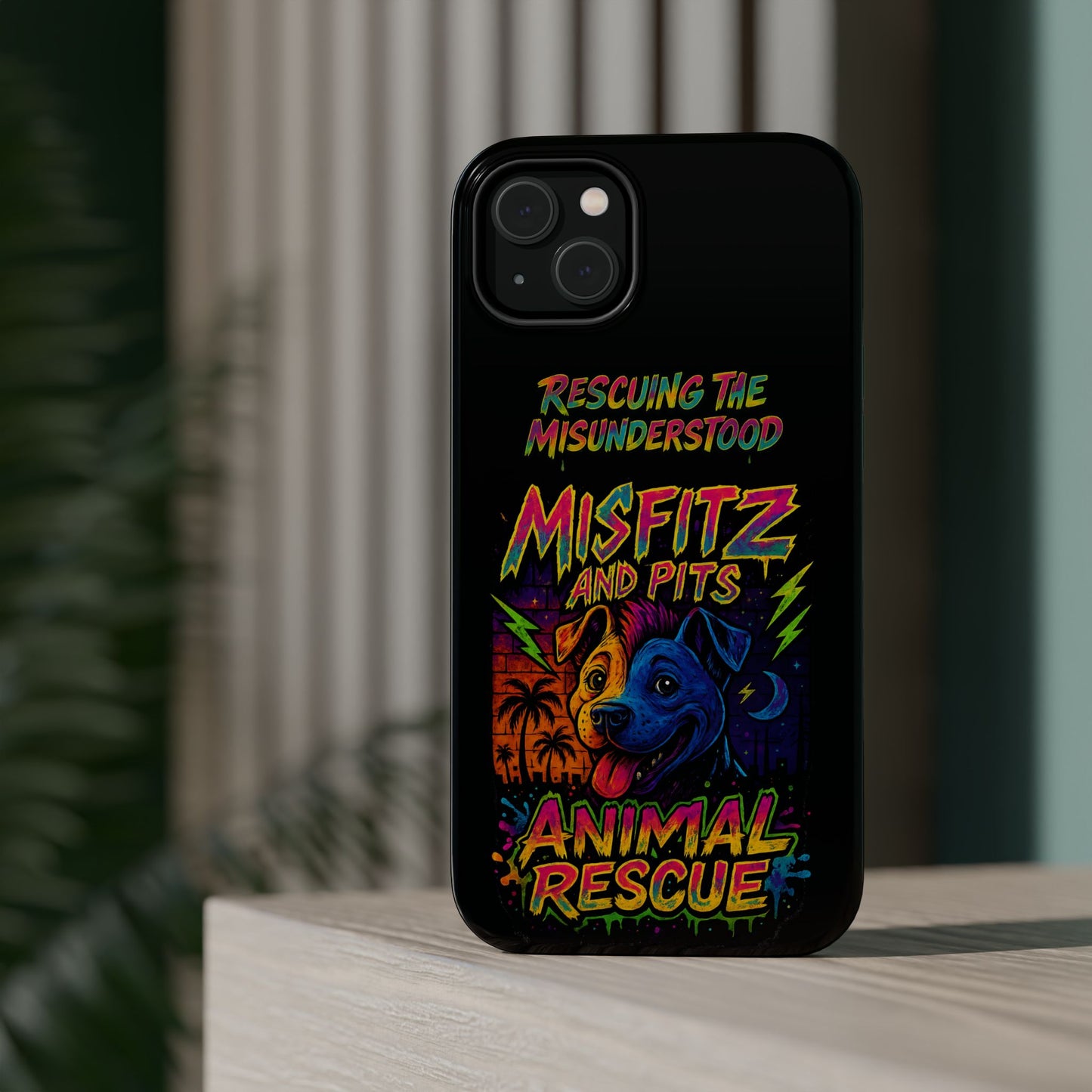 Misfits And Pits Animal Rescue Phone Case - Magnetic Tough Case, Dog Lovers, Pet Adoption, Gift for Animal Advocates, Eco-Friendly Design