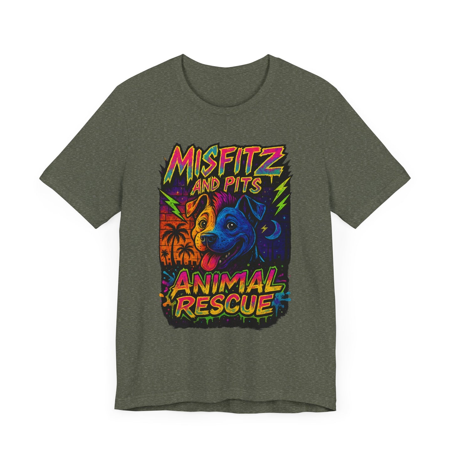 Misfits And Pits Animal Rescue logo Tshirt , Animal Rescue Shirt, Unisex Graphic Tee, Pet Lover Gift, Misfit Dogs Apparel, Fundraiser Tee