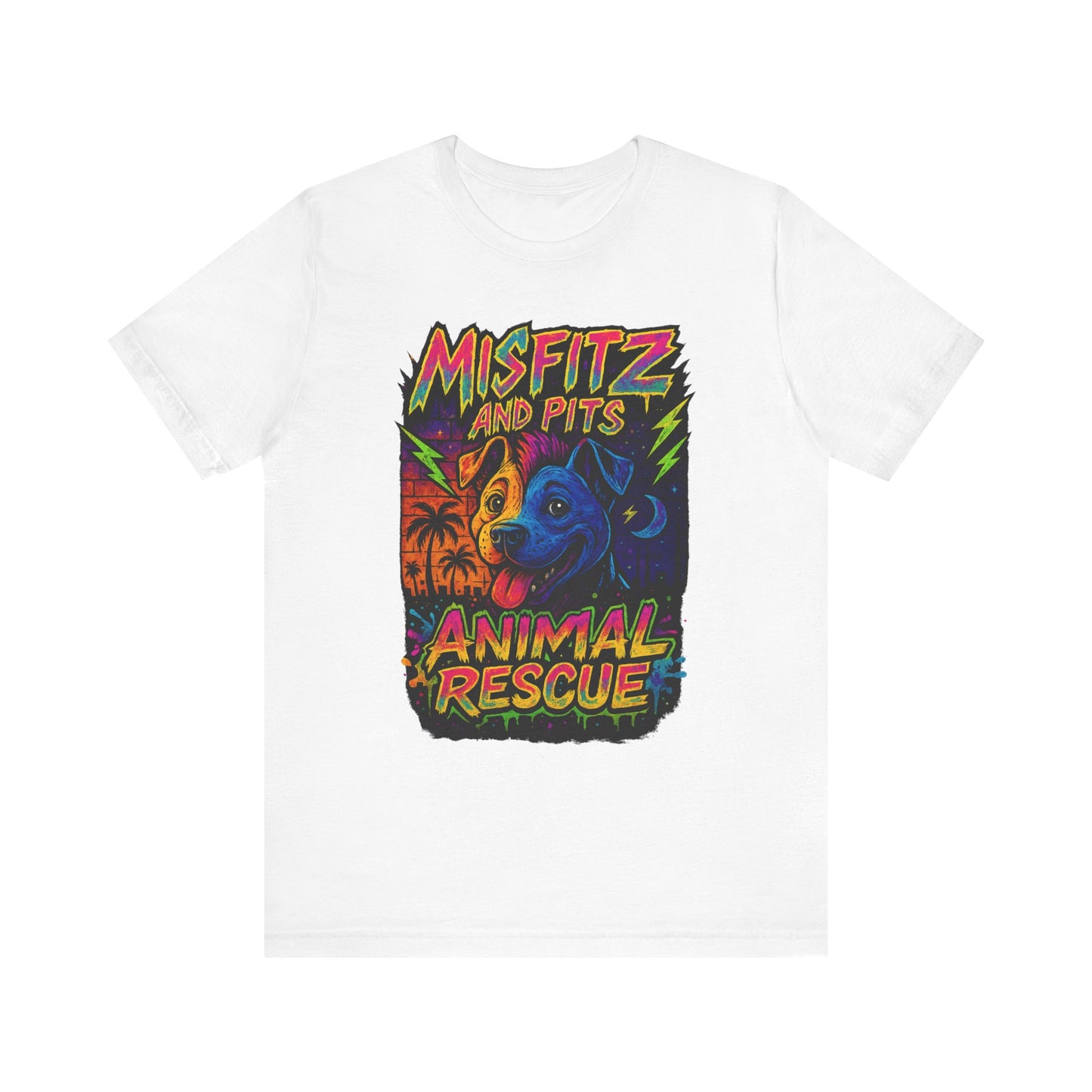 Misfits And Pits Animal Rescue logo Tshirt , Animal Rescue Shirt, Unisex Graphic Tee, Pet Lover Gift, Misfit Dogs Apparel, Fundraiser Tee