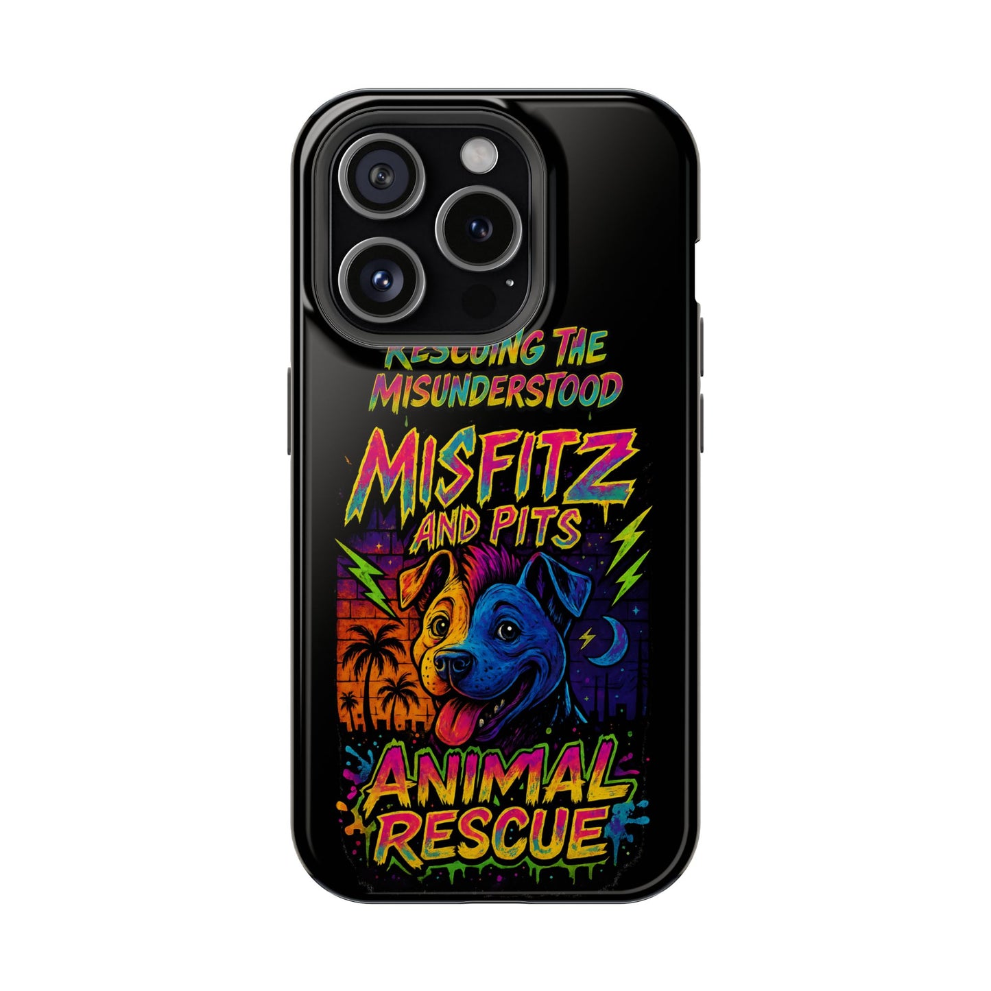 Misfits And Pits Animal Rescue Phone Case - Magnetic Tough Case, Dog Lovers, Pet Adoption, Gift for Animal Advocates, Eco-Friendly Design