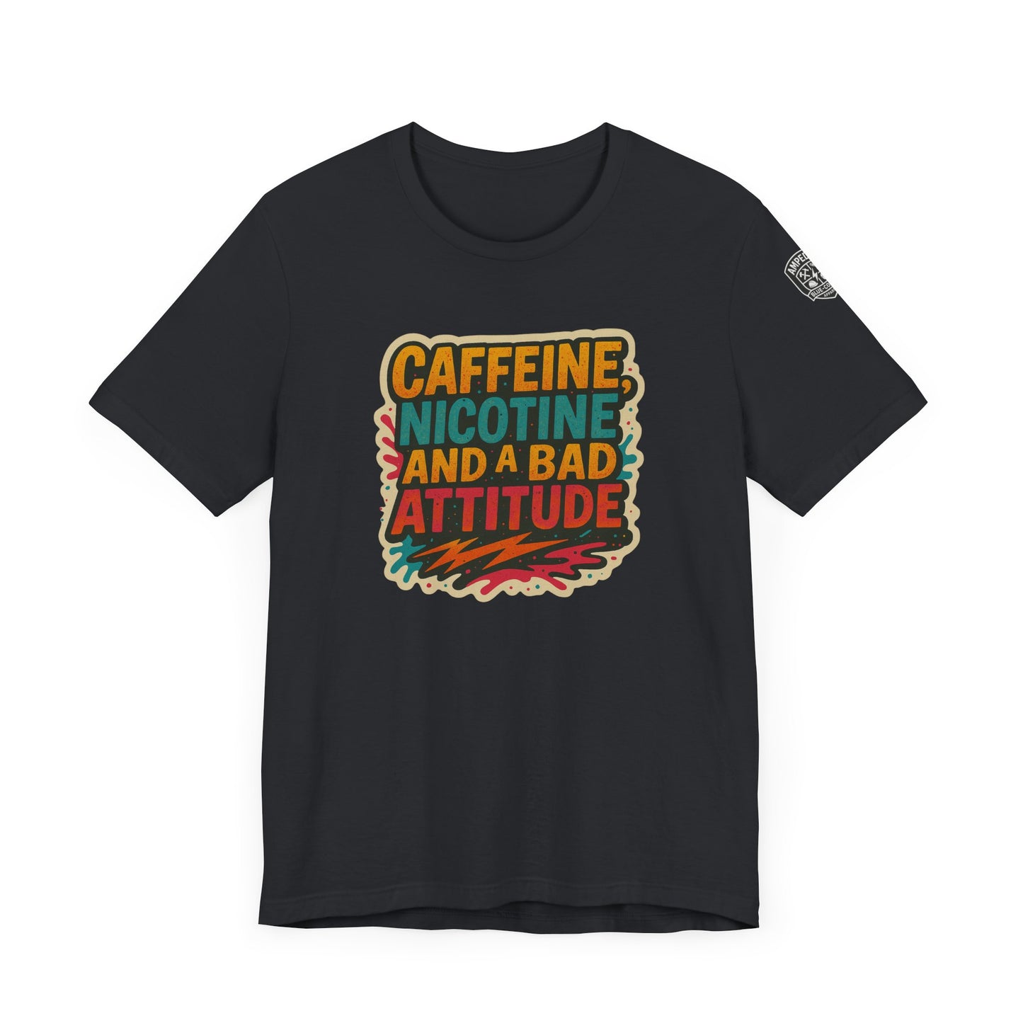 Caffeine & Attitude Unisex Tee – Fun Short Sleeve Shirt for Coffee Lovers