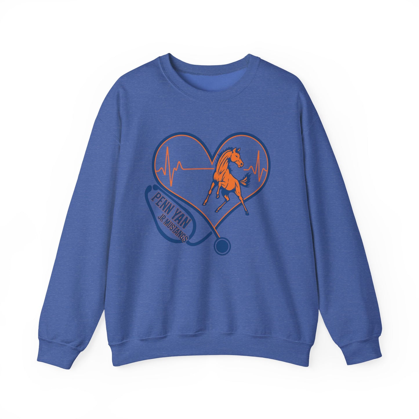 Heartfelt Horse Graphic Crewneck Sweatshirt for Animal Lovers, Cozy Gift for Birthdays, Holidays, Everyday Wear, Equestrian Apparel