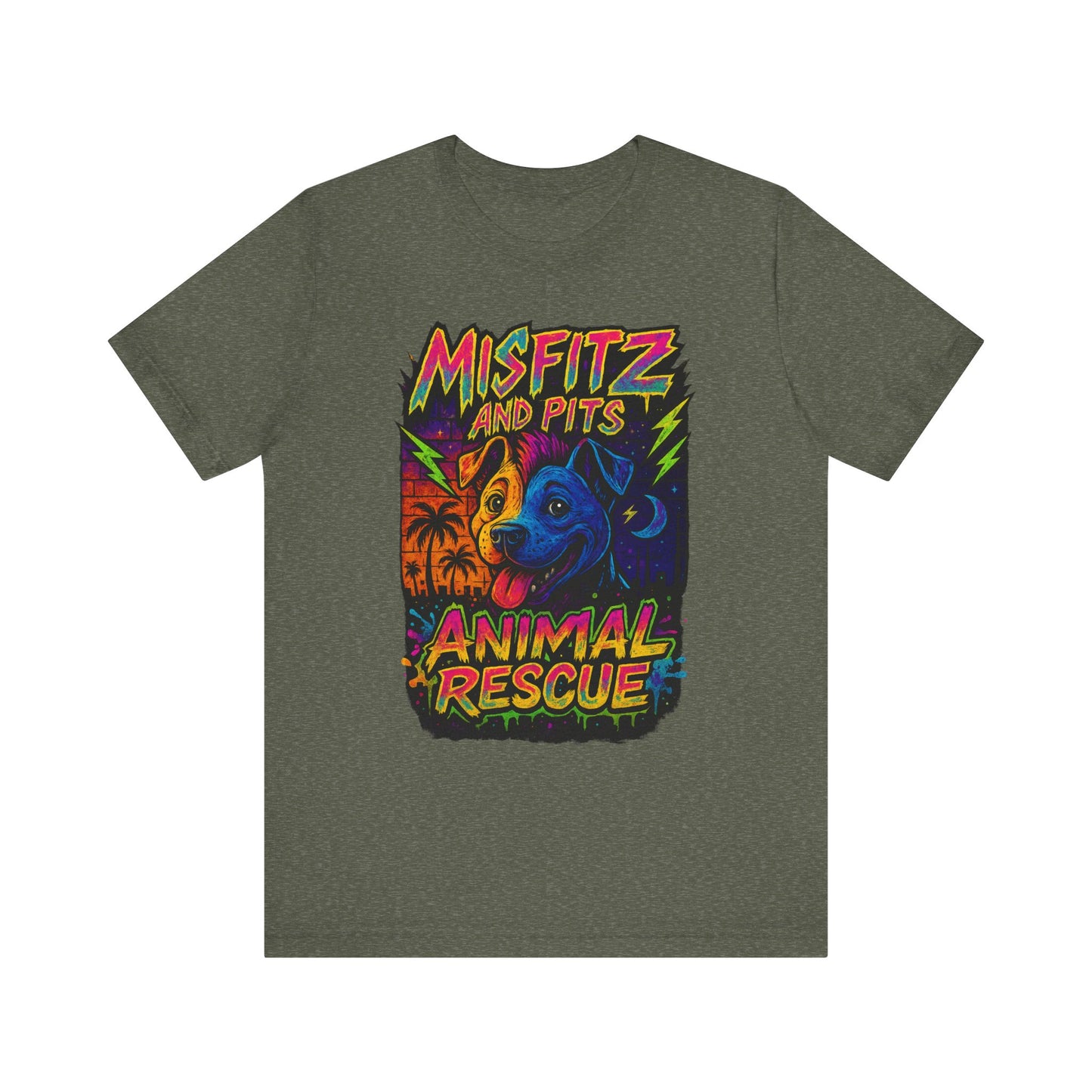 Misfits And Pits Animal Rescue logo Tshirt , Animal Rescue Shirt, Unisex Graphic Tee, Pet Lover Gift, Misfit Dogs Apparel, Fundraiser Tee