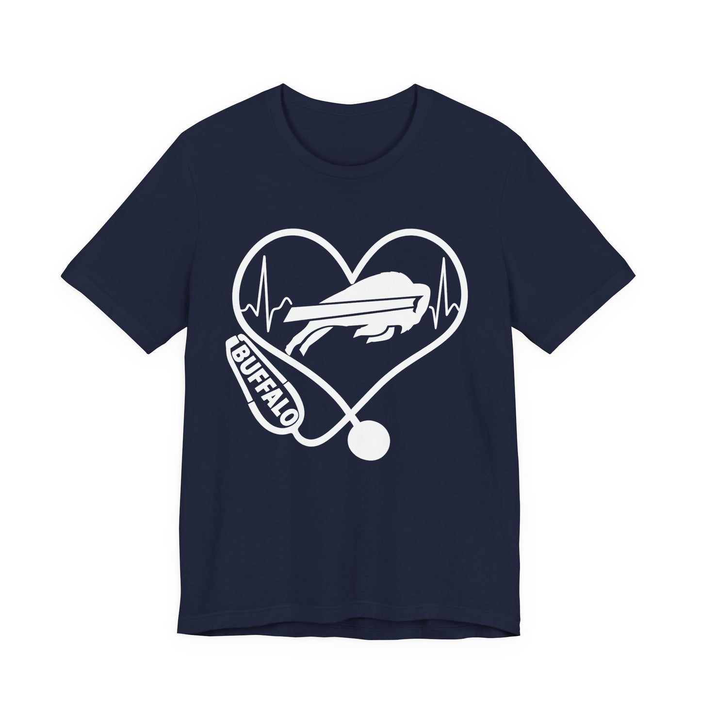Buffalo Bills Heartbeat Unisex Tee, Casual Fashion, Gift for Buffalonians, Heartbeat T-shirt, City Pride Wear