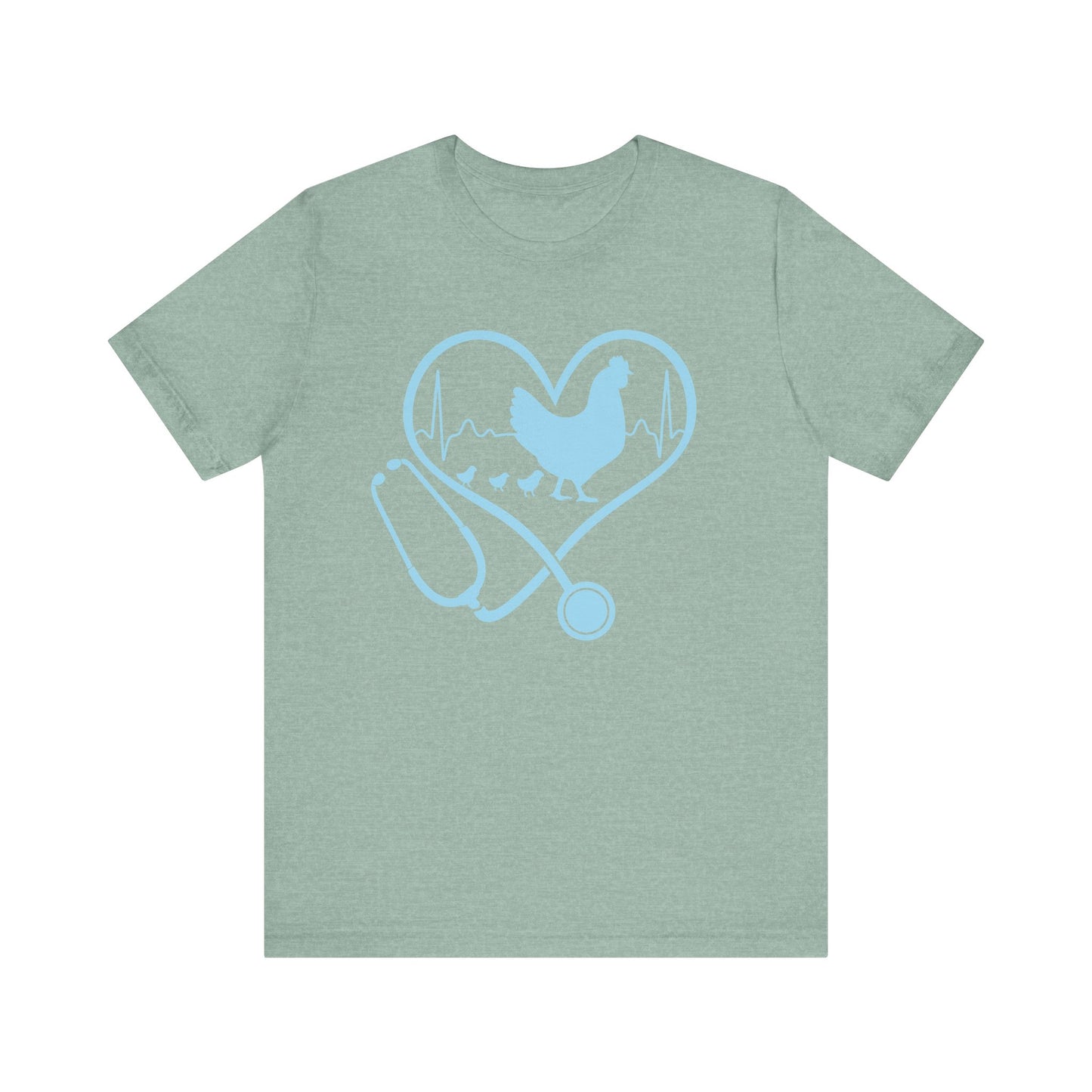 Chicken Love Healtcare Unisex Tee - Veterinary Humor, Animal Lover Gift, Farm Life Shirt, Unique Graphic Tee, Funny Animal Apparel