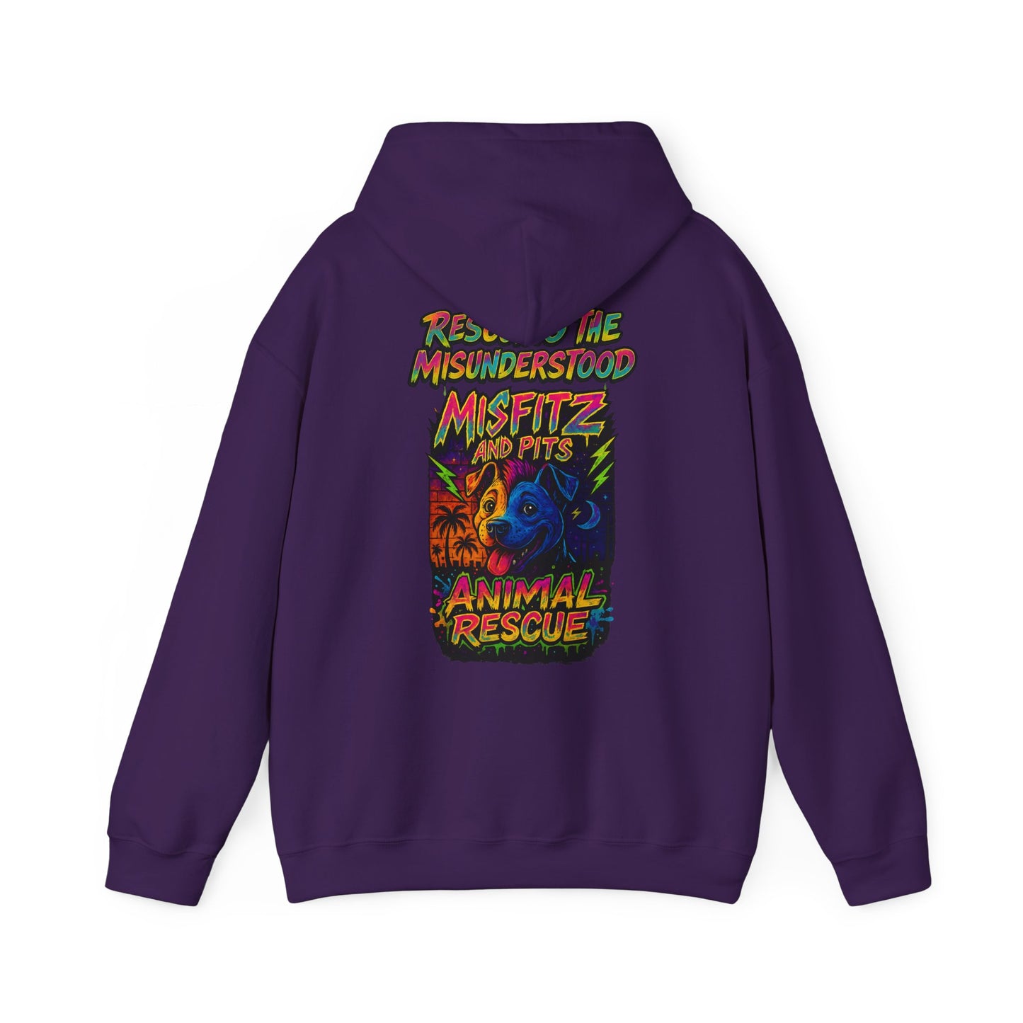Misfitz And Pits Animal Rescue Hoodie, rescuing the misunderstood Cozy Sweatshirt for Pet Lovers, Ideal Gift for Animal Advocates, Perfect for Casual Days, Fundraiser Apparel