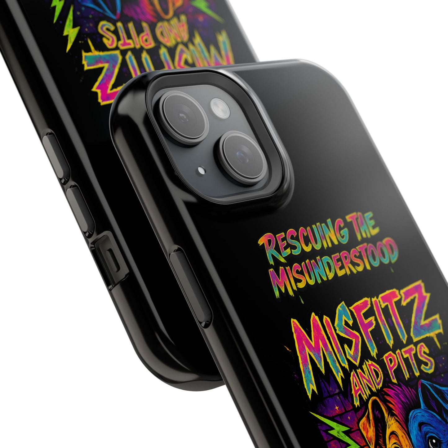Misfits And Pits Animal Rescue Phone Case - Magnetic Tough Case, Dog Lovers, Pet Adoption, Gift for Animal Advocates, Eco-Friendly Design