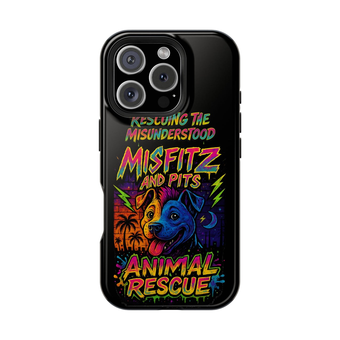 Misfits And Pits Animal Rescue Phone Case - Magnetic Tough Case, Dog Lovers, Pet Adoption, Gift for Animal Advocates, Eco-Friendly Design