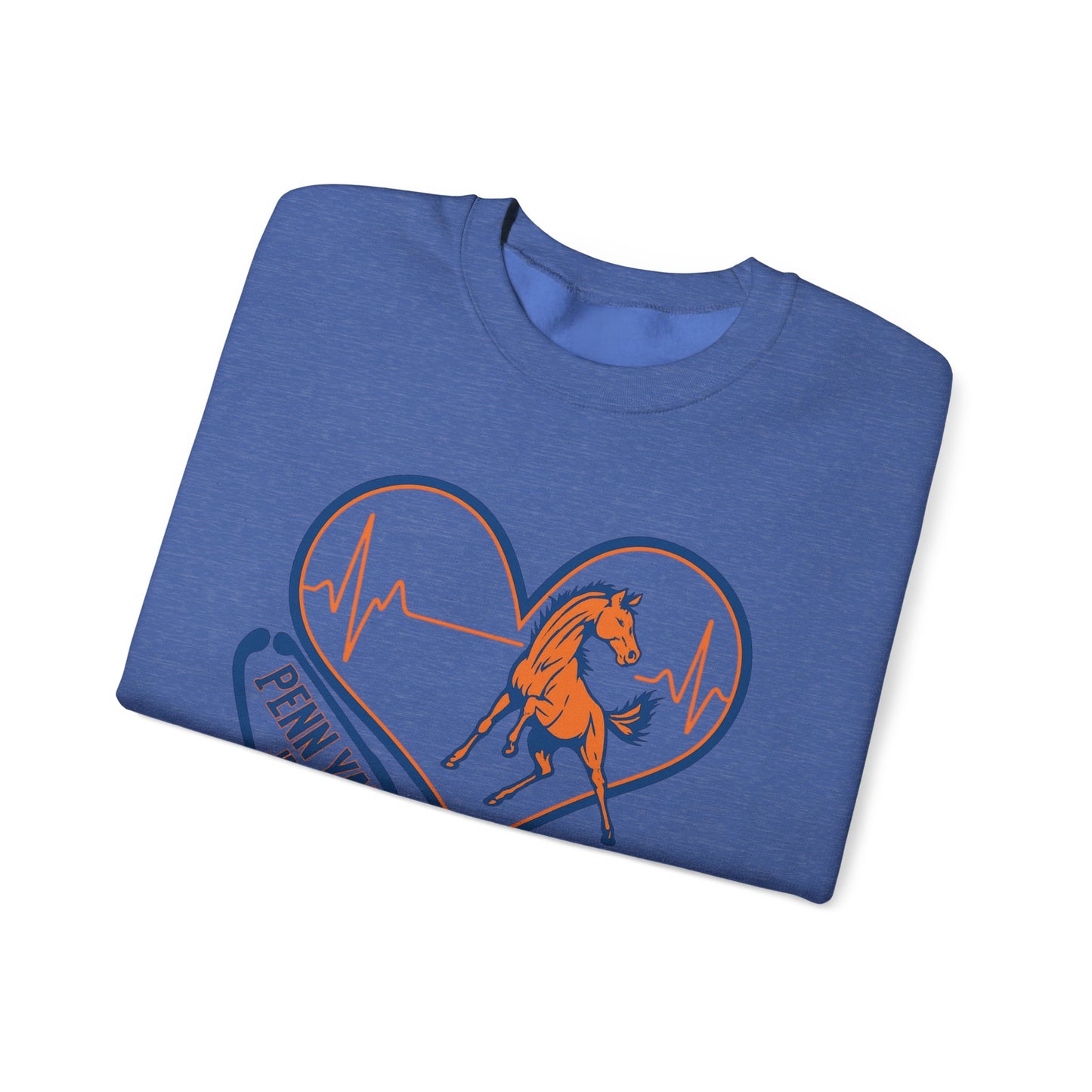 Heartfelt Horse Graphic Crewneck Sweatshirt for Animal Lovers, Cozy Gift for Birthdays, Holidays, Everyday Wear, Equestrian Apparel