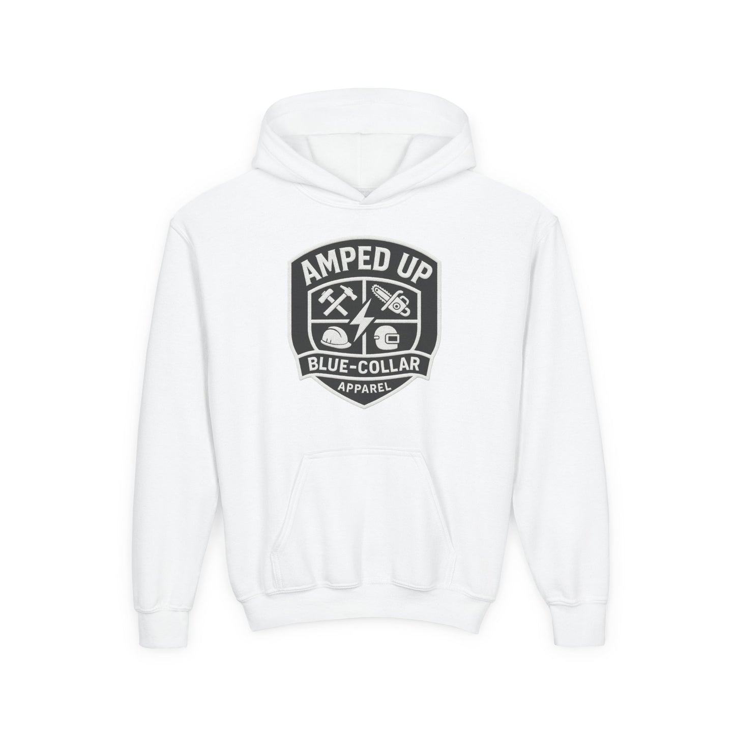 Youth Heavy Blend Hoodie - Amped Up Blue-Collar Apparel