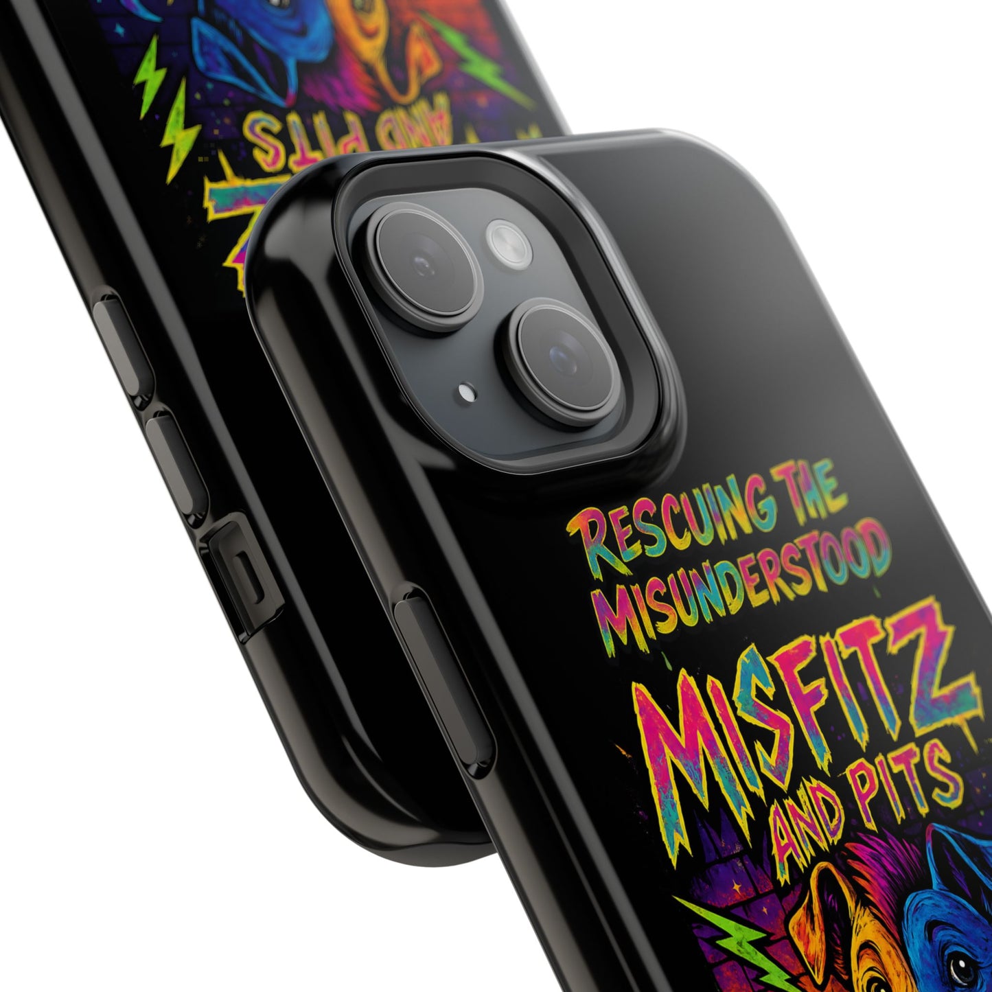 Misfits And Pits Animal Rescue Phone Case - Magnetic Tough Case, Dog Lovers, Pet Adoption, Gift for Animal Advocates, Eco-Friendly Design