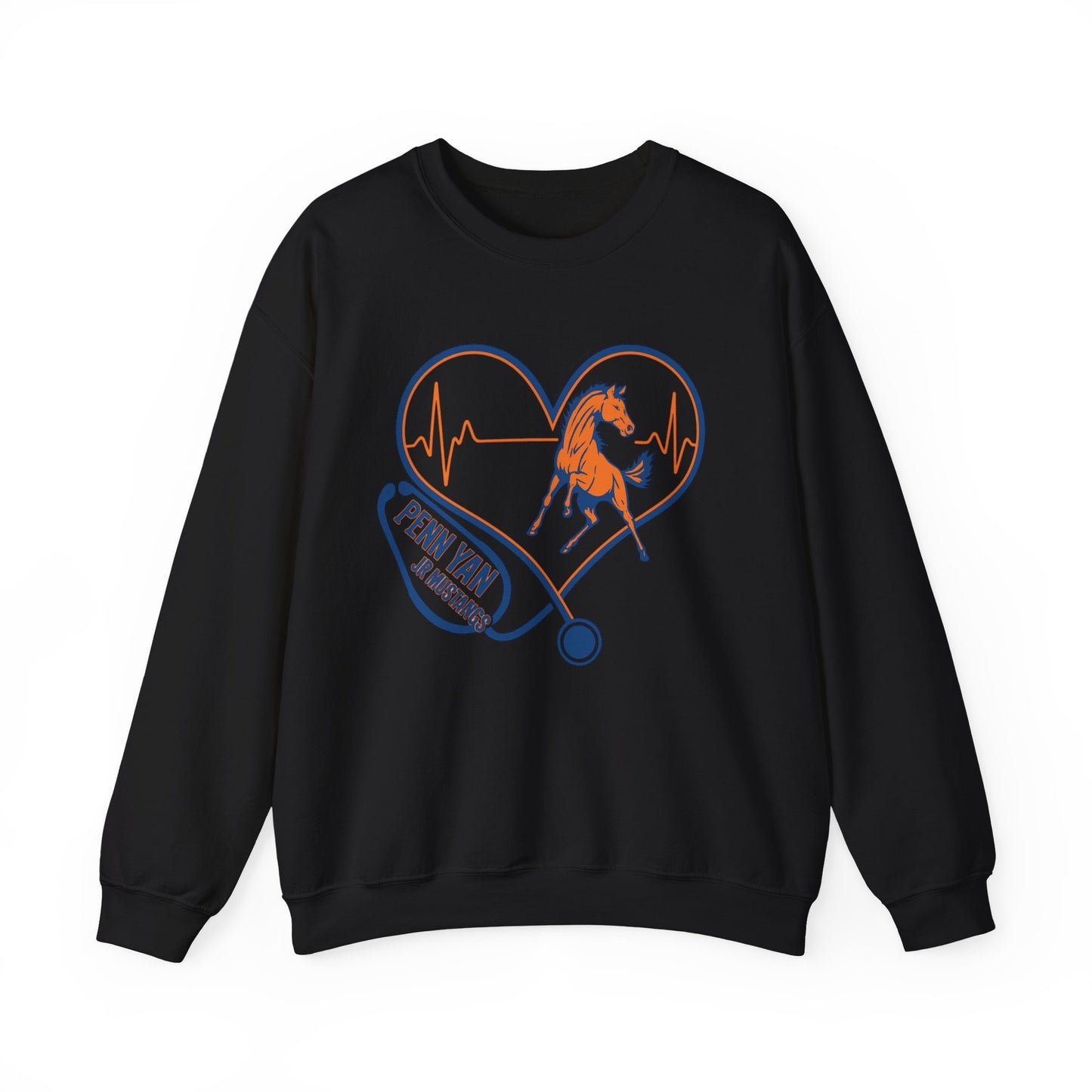 Heartfelt Horse Graphic Crewneck Sweatshirt for Animal Lovers, Cozy Gift for Birthdays, Holidays, Everyday Wear, Equestrian Apparel