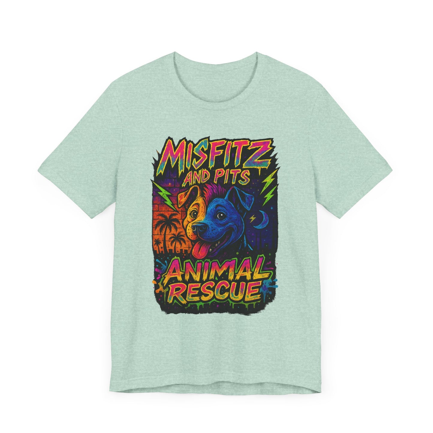 Misfits And Pits Animal Rescue logo Tshirt , Animal Rescue Shirt, Unisex Graphic Tee, Pet Lover Gift, Misfit Dogs Apparel, Fundraiser Tee