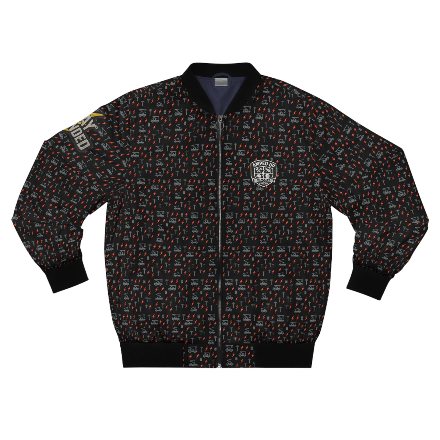 Amped Up “Stay Grounded” Bomber Jacket – Bucket Truck Edition