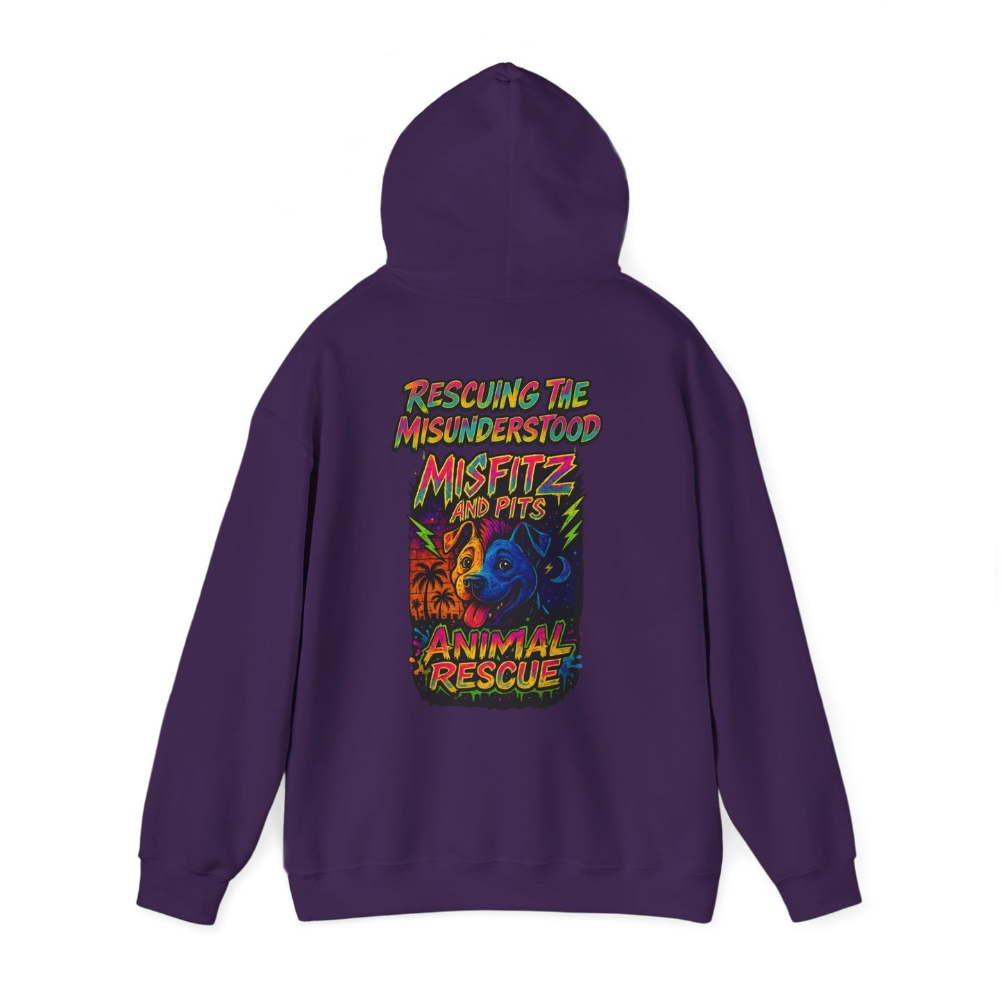 Misfitz And Pits Animal Rescue Hoodie, rescuing the misunderstood Cozy Sweatshirt for Pet Lovers, Ideal Gift for Animal Advocates, Perfect for Casual Days, Fundraiser Apparel