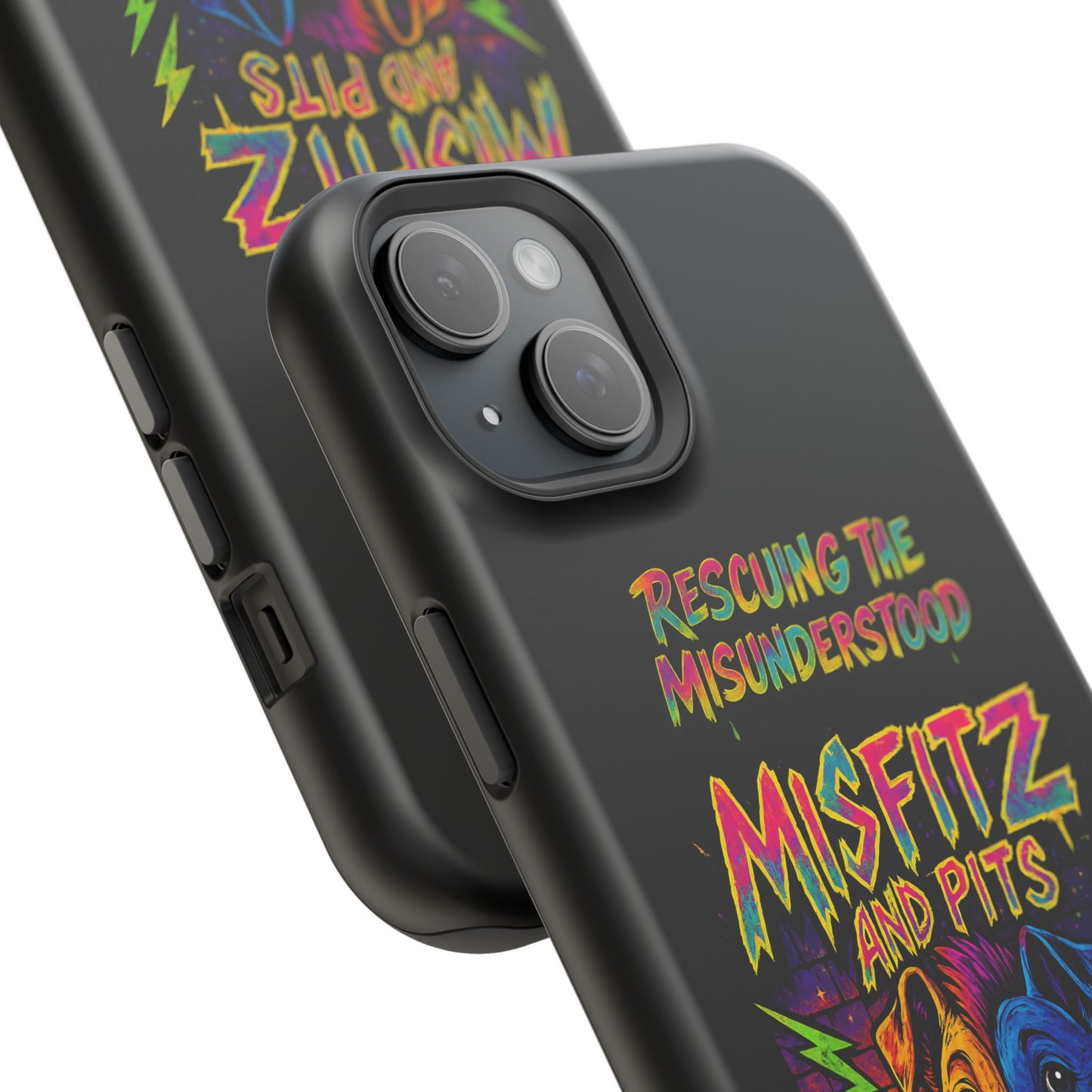 Misfits And Pits Animal Rescue Phone Case - Magnetic Tough Case, Dog Lovers, Pet Adoption, Gift for Animal Advocates, Eco-Friendly Design