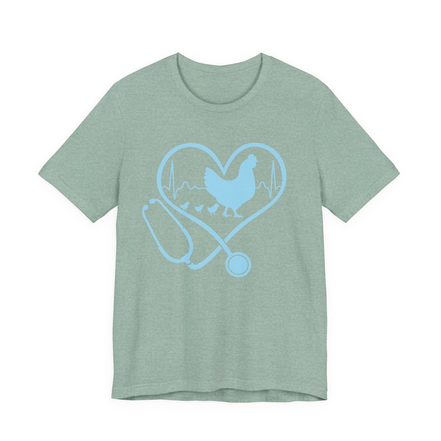 Chicken Love Healtcare Unisex Tee - Veterinary Humor, Animal Lover Gift, Farm Life Shirt, Unique Graphic Tee, Funny Animal Apparel