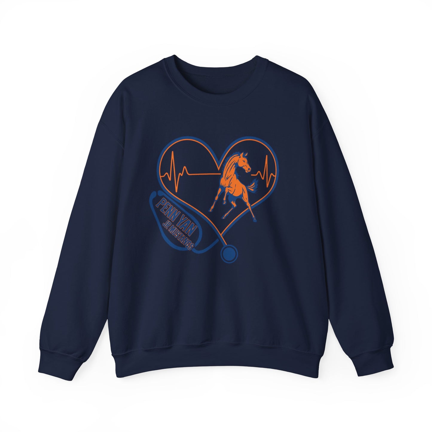 Heartfelt Horse Graphic Crewneck Sweatshirt for Animal Lovers, Cozy Gift for Birthdays, Holidays, Everyday Wear, Equestrian Apparel
