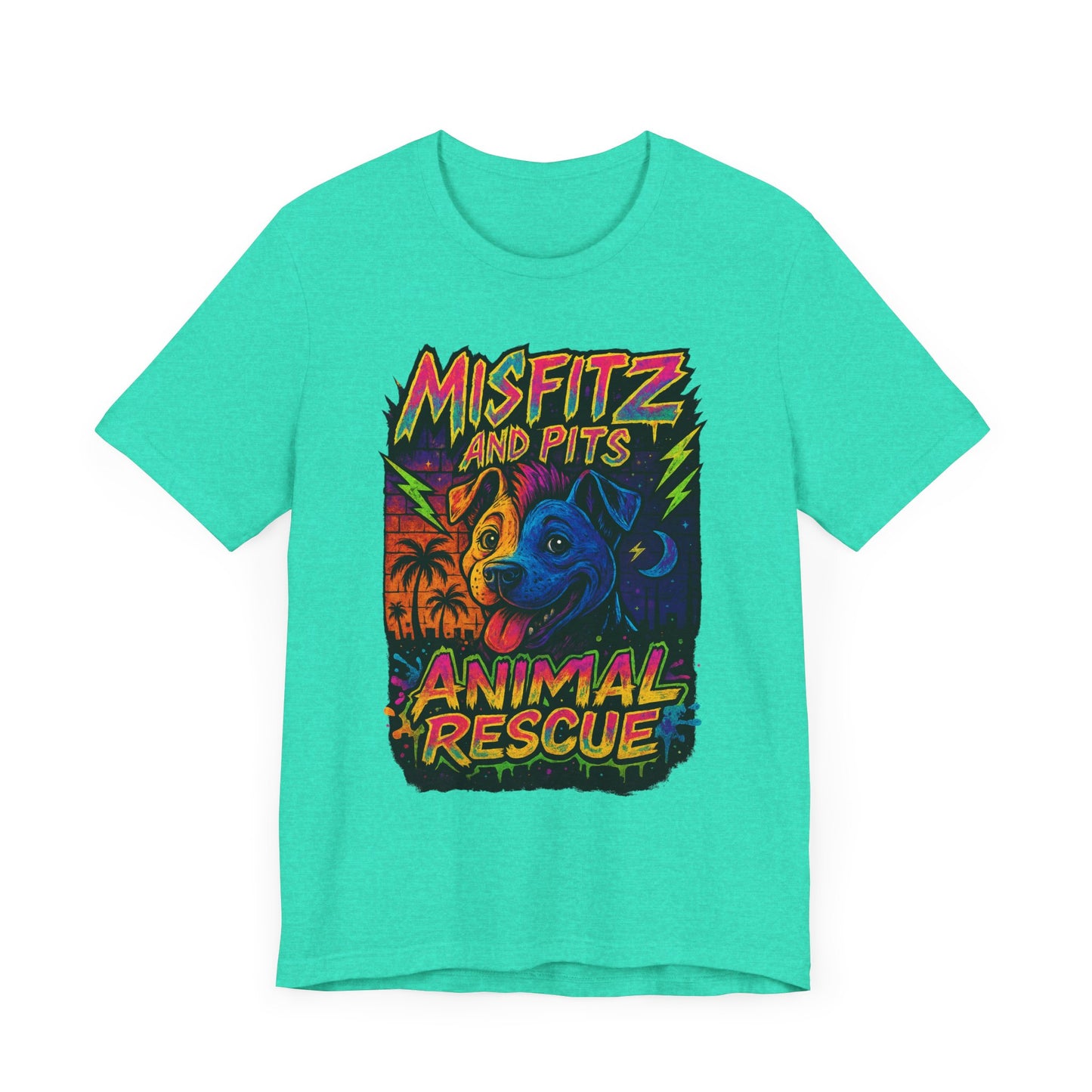 Misfits And Pits Animal Rescue logo Tshirt , Animal Rescue Shirt, Unisex Graphic Tee, Pet Lover Gift, Misfit Dogs Apparel, Fundraiser Tee