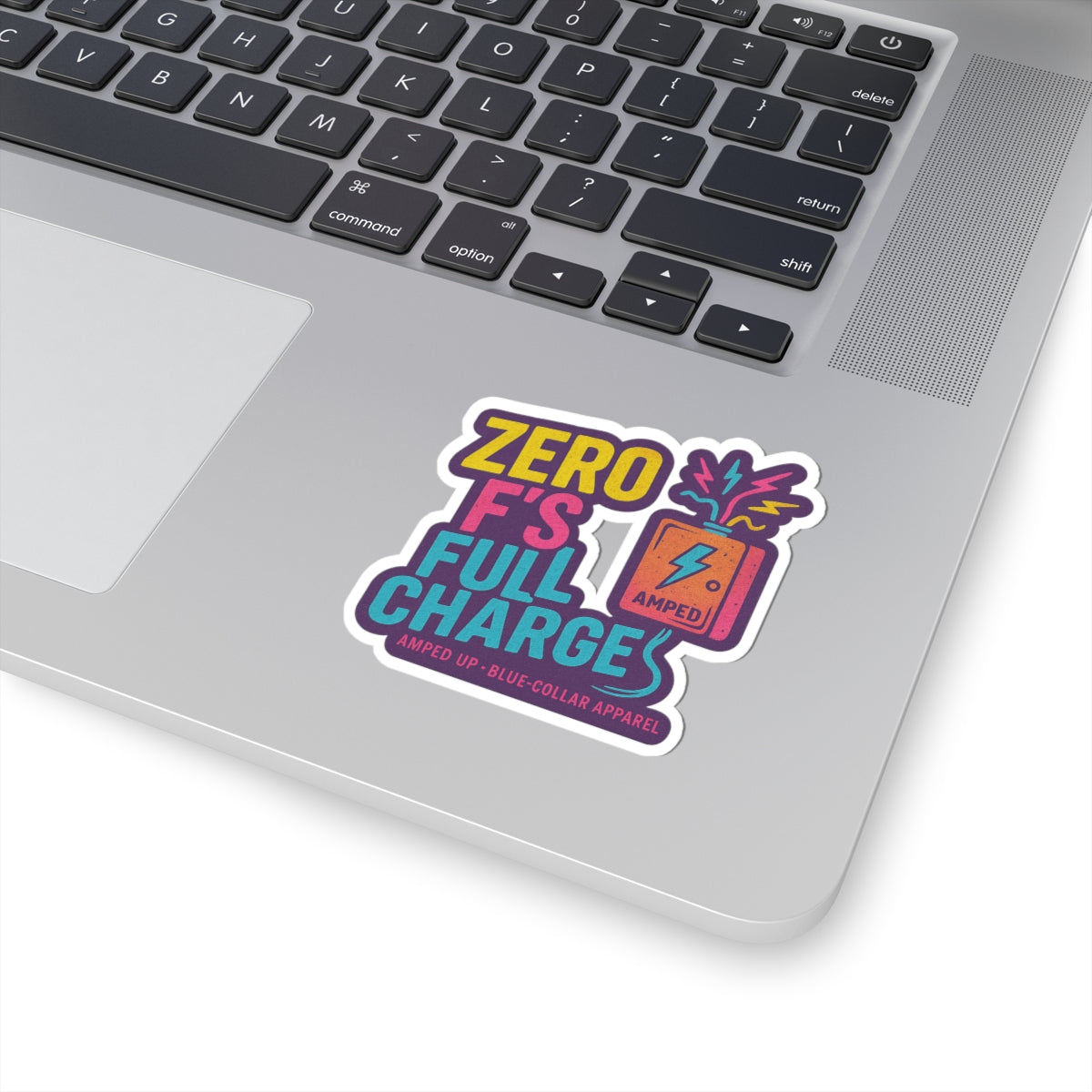 Zero F's Full Charge Kiss-Cut Stickers - Fun and Bold Laptop Decor