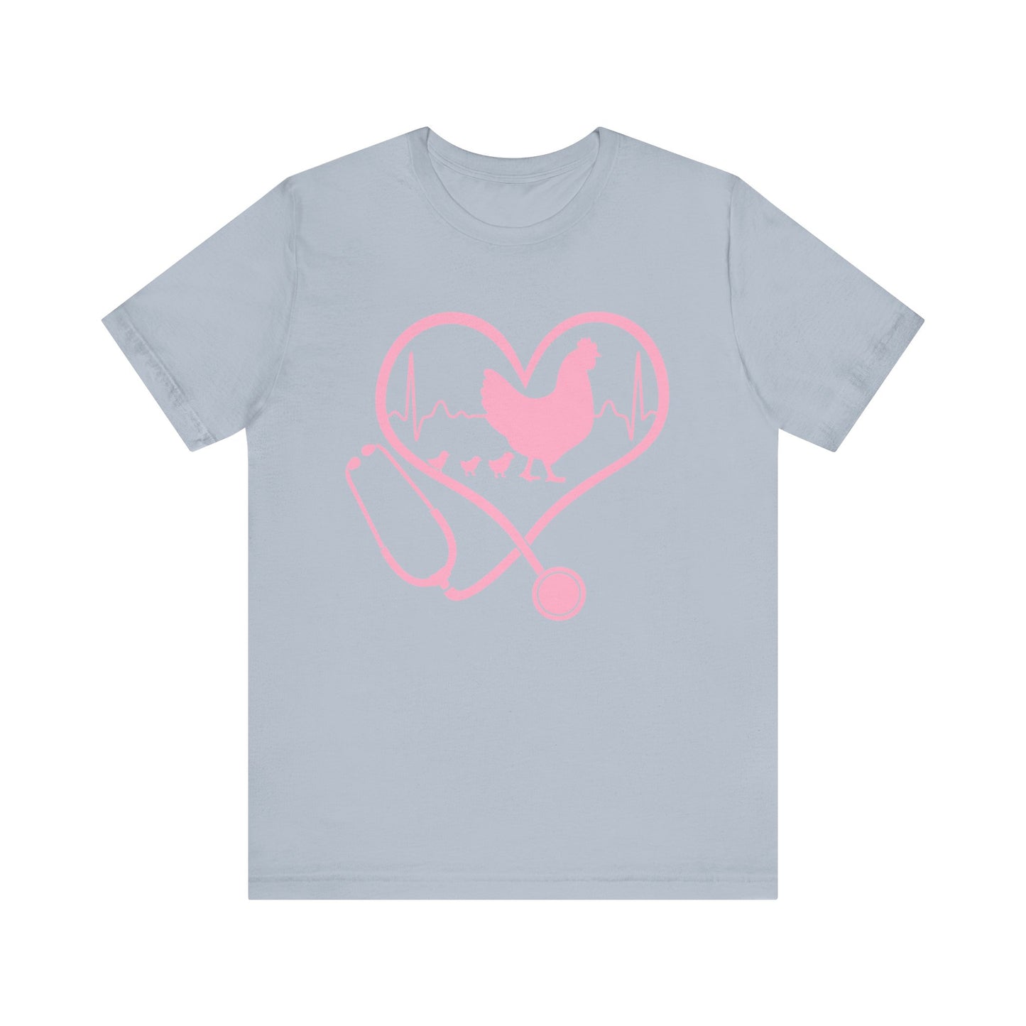 Cute Chicken Heartbeat Tee, Animal Lover T-Shirt, Veterinary Gift, Farm Animal Apparel, Eco-Friendly Fashion