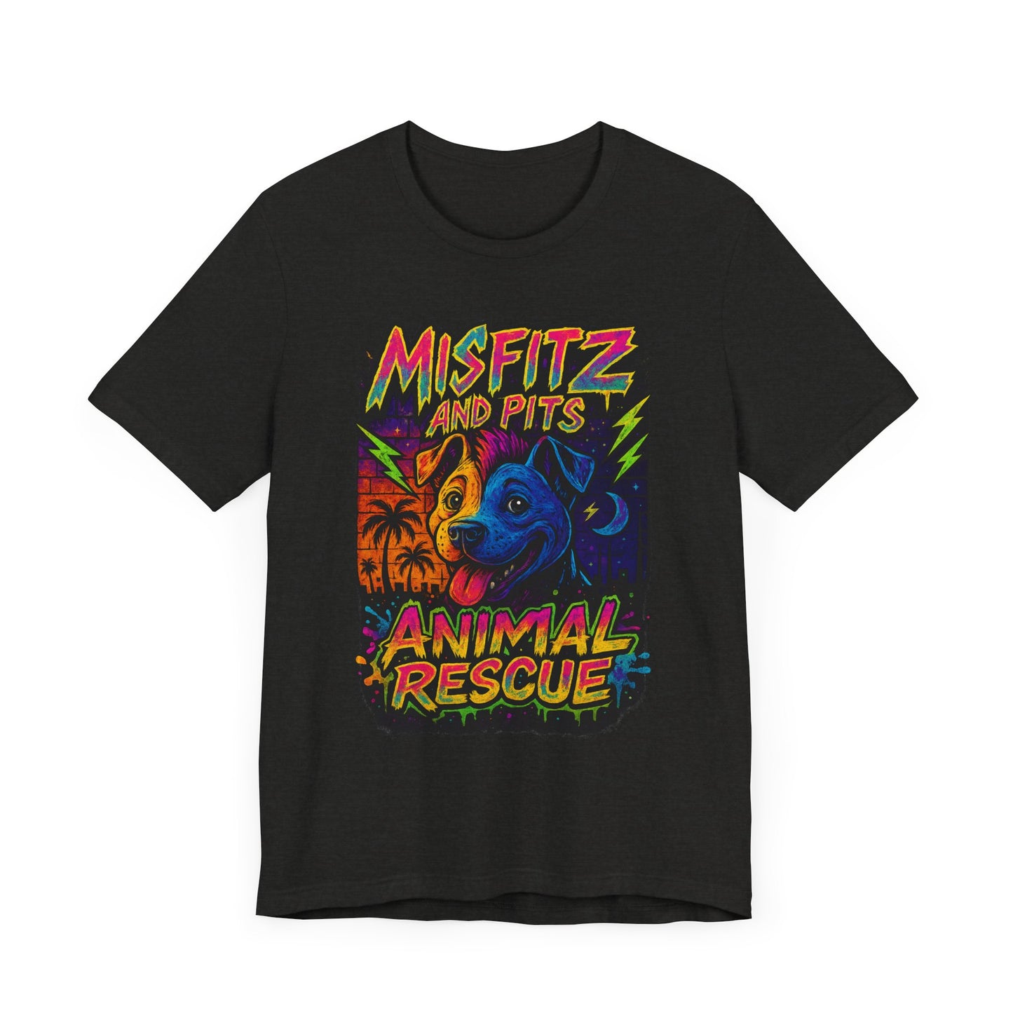 Misfits And Pits Animal Rescue logo Tshirt , Animal Rescue Shirt, Unisex Graphic Tee, Pet Lover Gift, Misfit Dogs Apparel, Fundraiser Tee