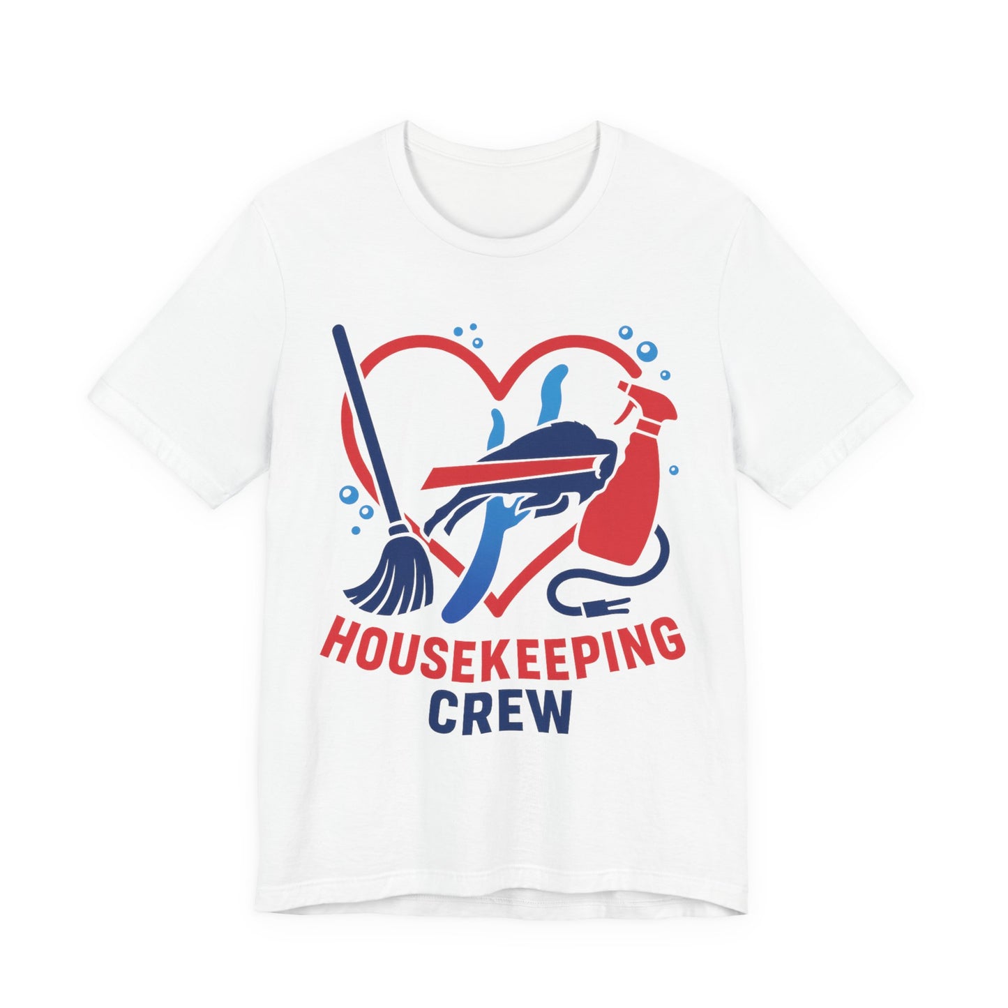 Buffalo Bills Housekeeping Crew Tee | Funny Cleaning Shirt, Gift for Housekeepers, Unisex Short Sleeve, Cleaning Staff Outfit, Home Care