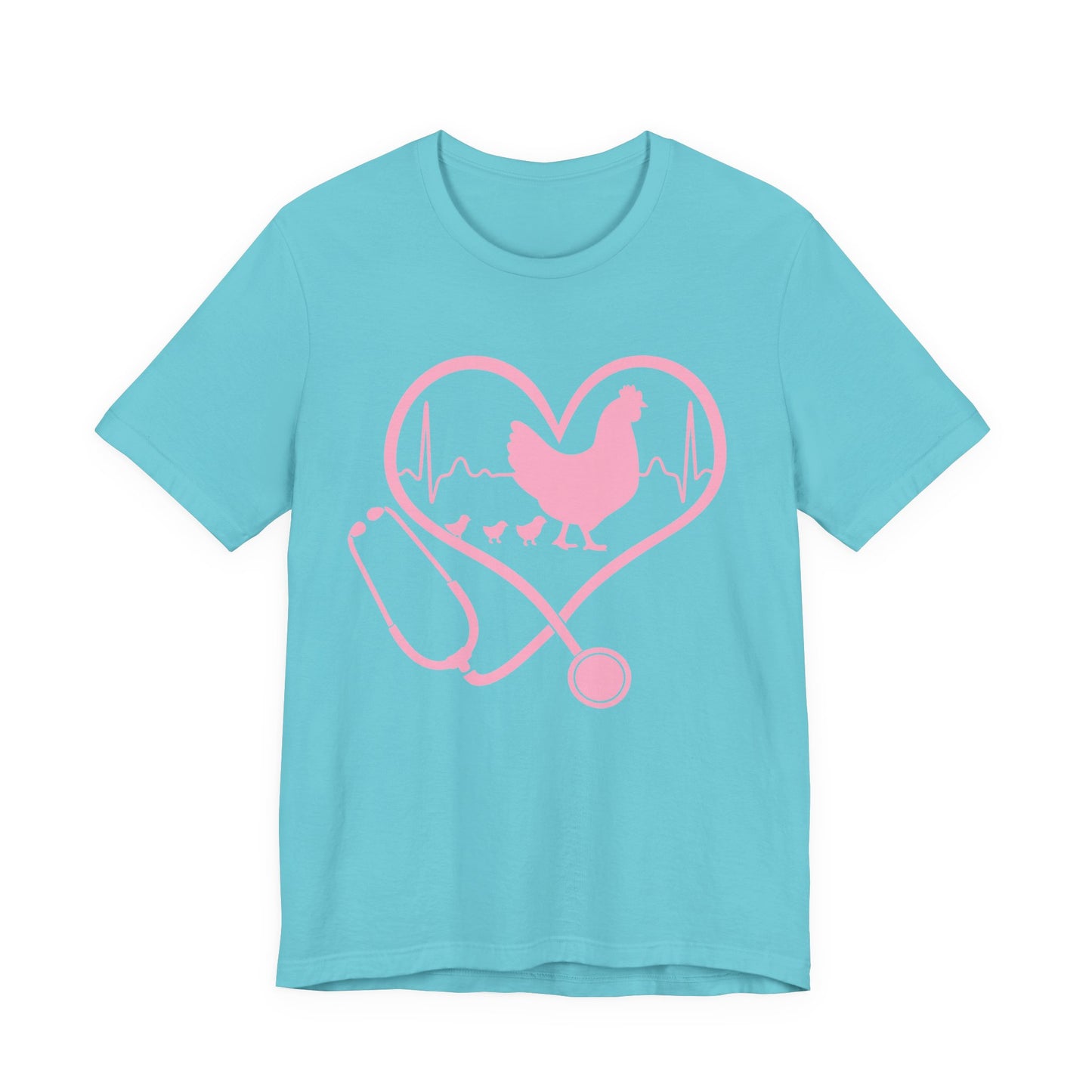 Cute Chicken Heartbeat Tee, Animal Lover T-Shirt, Veterinary Gift, Farm Animal Apparel, Eco-Friendly Fashion