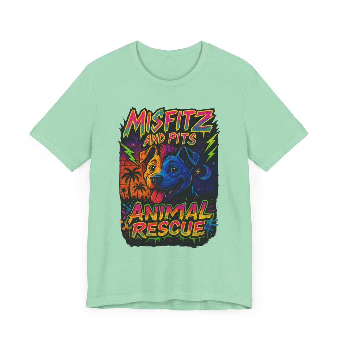 Misfits And Pits Animal Rescue logo Tshirt , Animal Rescue Shirt, Unisex Graphic Tee, Pet Lover Gift, Misfit Dogs Apparel, Fundraiser Tee