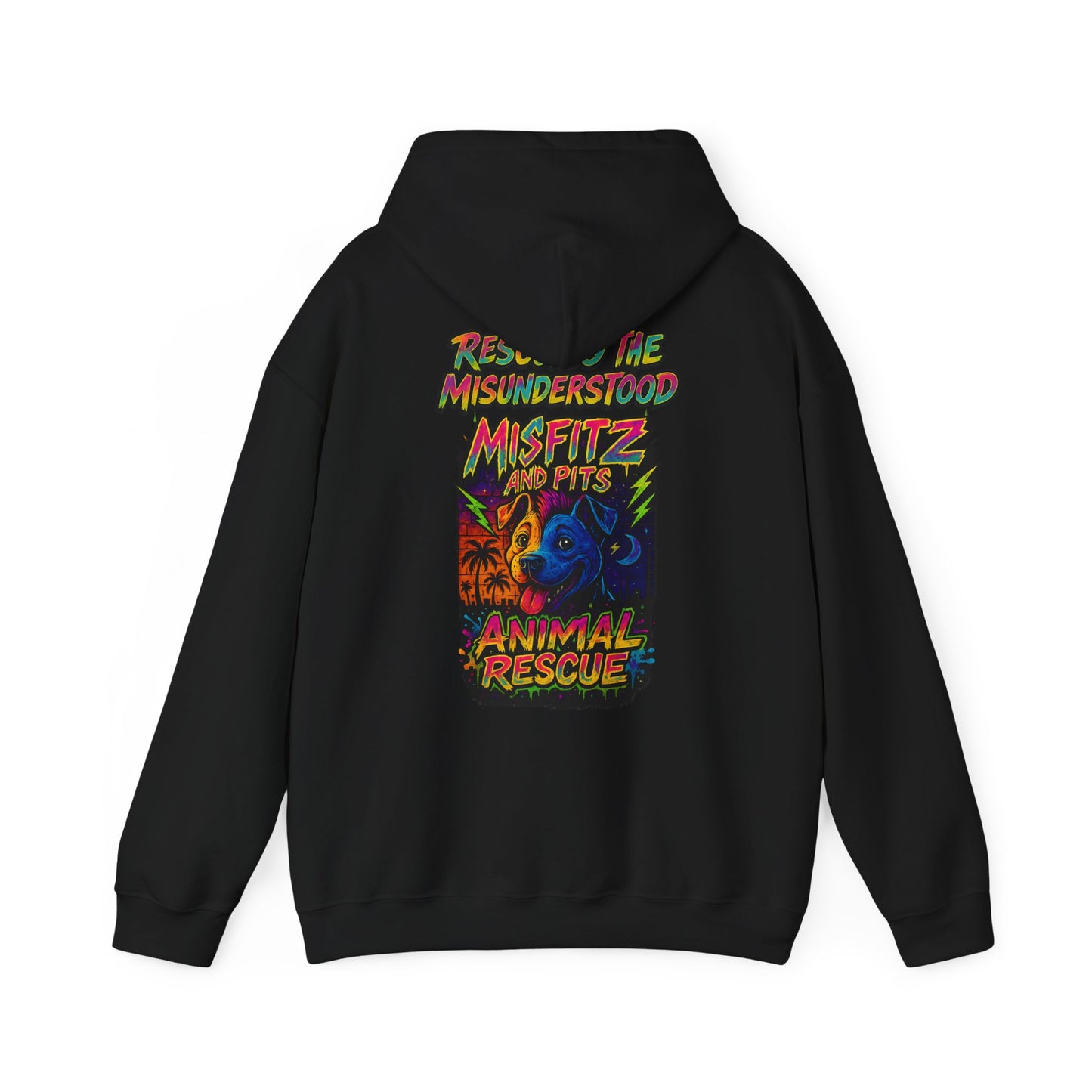 Misfitz And Pits Animal Rescue Hoodie, rescuing the misunderstood Cozy Sweatshirt for Pet Lovers, Ideal Gift for Animal Advocates, Perfect for Casual Days, Fundraiser Apparel