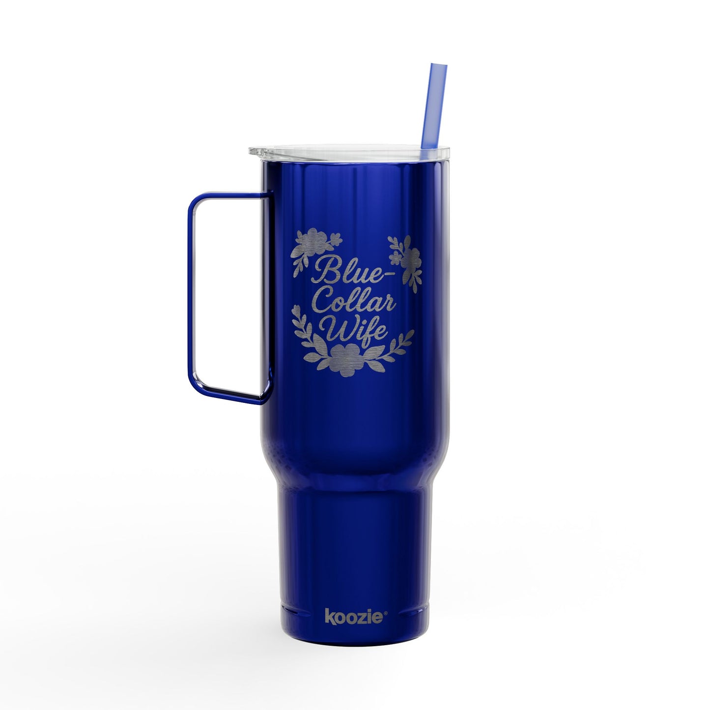 Engraved Insulated Tumbler -Blue Collar Wife, 40oz