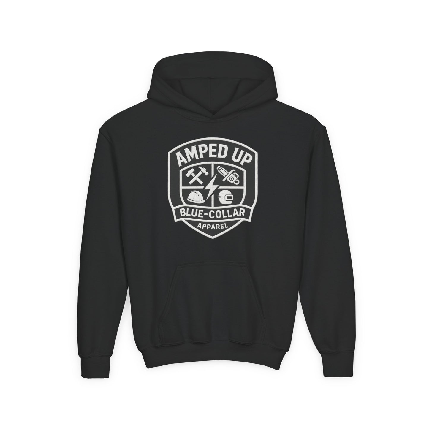 Youth Heavy Blend Hoodie - Amped Up Blue-Collar Apparel