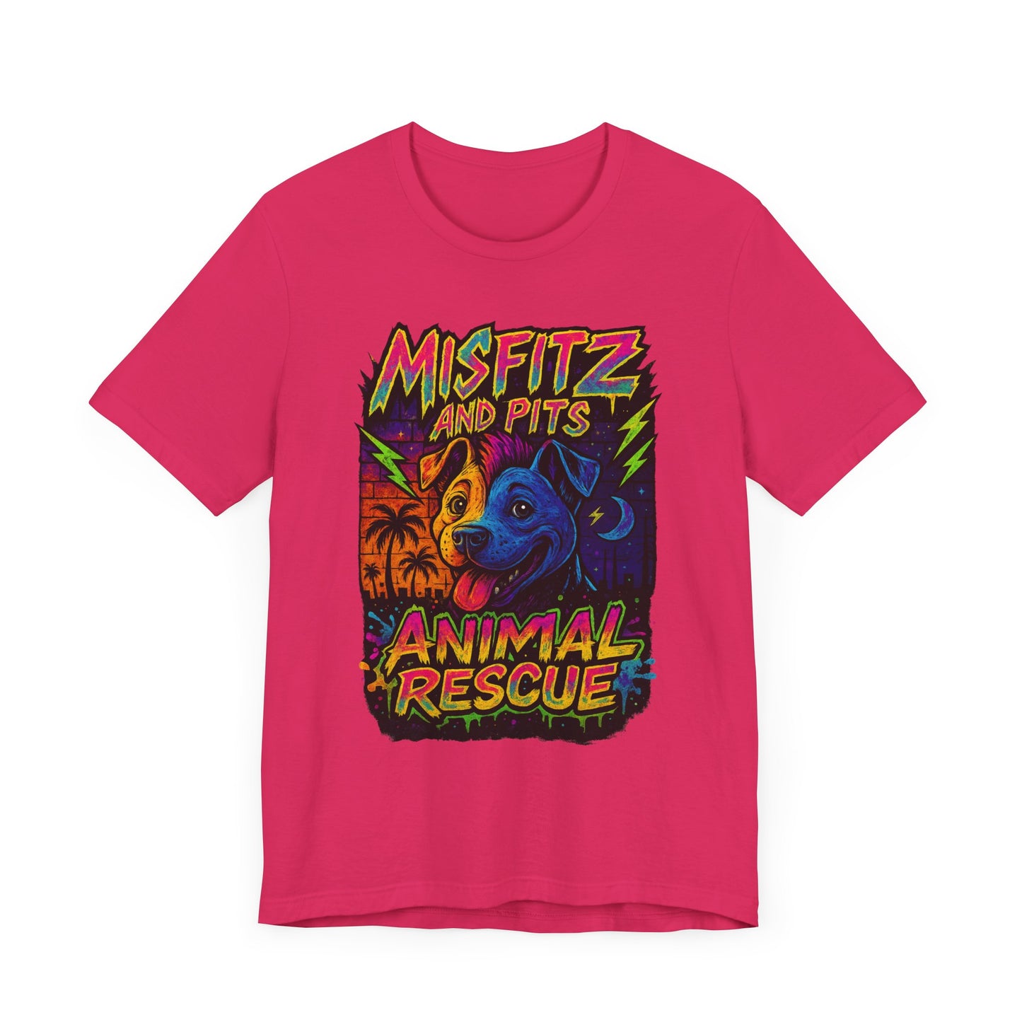 Misfits And Pits Animal Rescue logo Tshirt , Animal Rescue Shirt, Unisex Graphic Tee, Pet Lover Gift, Misfit Dogs Apparel, Fundraiser Tee