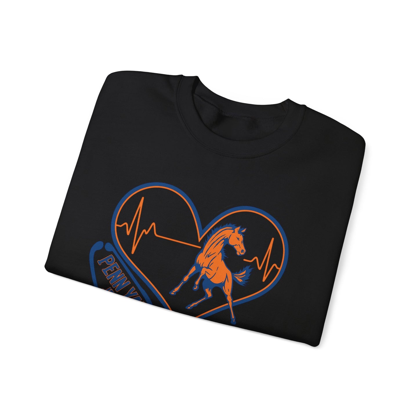 Heartfelt Horse Graphic Crewneck Sweatshirt for Animal Lovers, Cozy Gift for Birthdays, Holidays, Everyday Wear, Equestrian Apparel