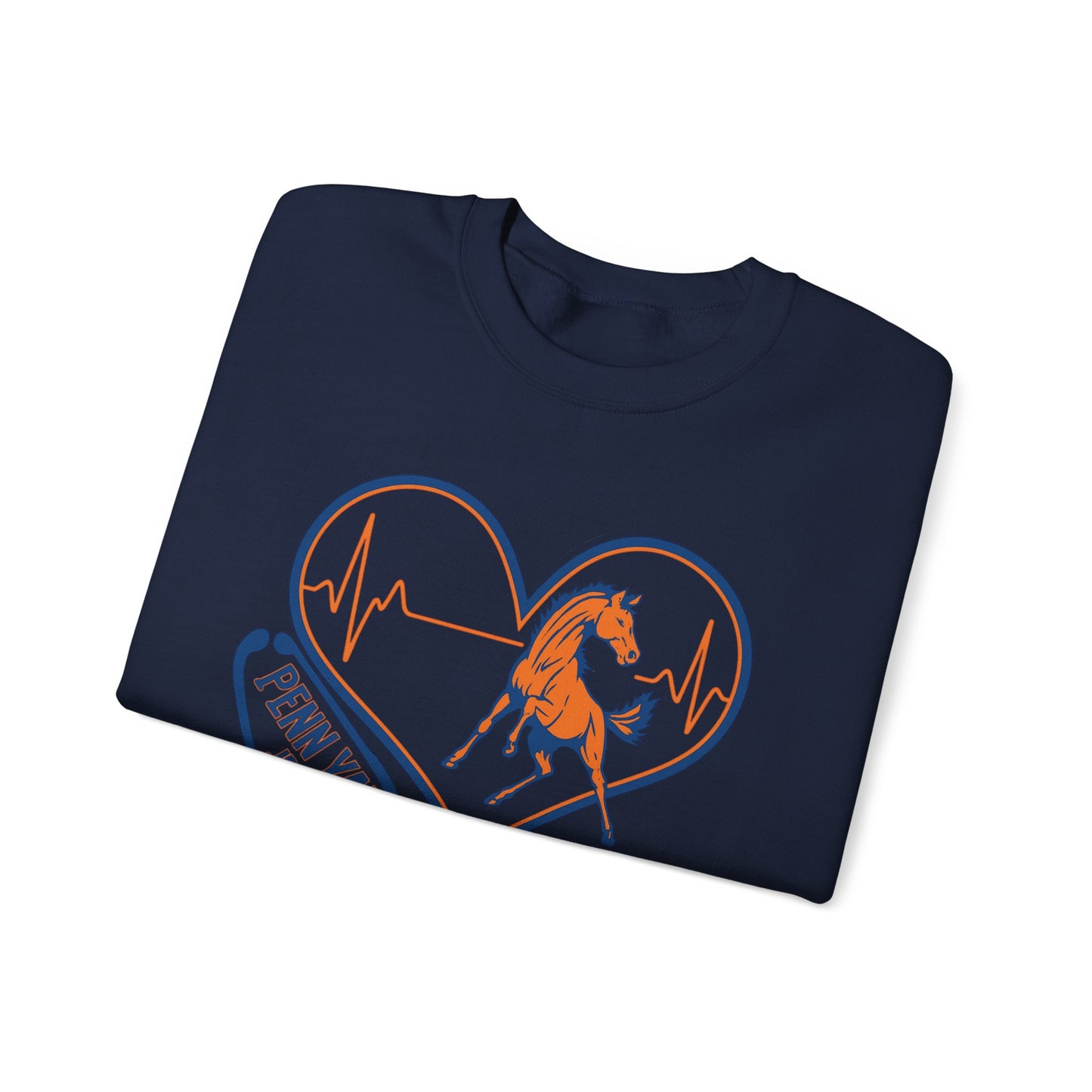 Heartfelt Horse Graphic Crewneck Sweatshirt for Animal Lovers, Cozy Gift for Birthdays, Holidays, Everyday Wear, Equestrian Apparel