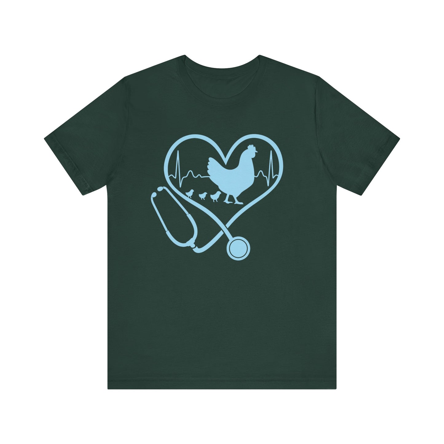 Chicken Love Healtcare Unisex Tee - Veterinary Humor, Animal Lover Gift, Farm Life Shirt, Unique Graphic Tee, Funny Animal Apparel