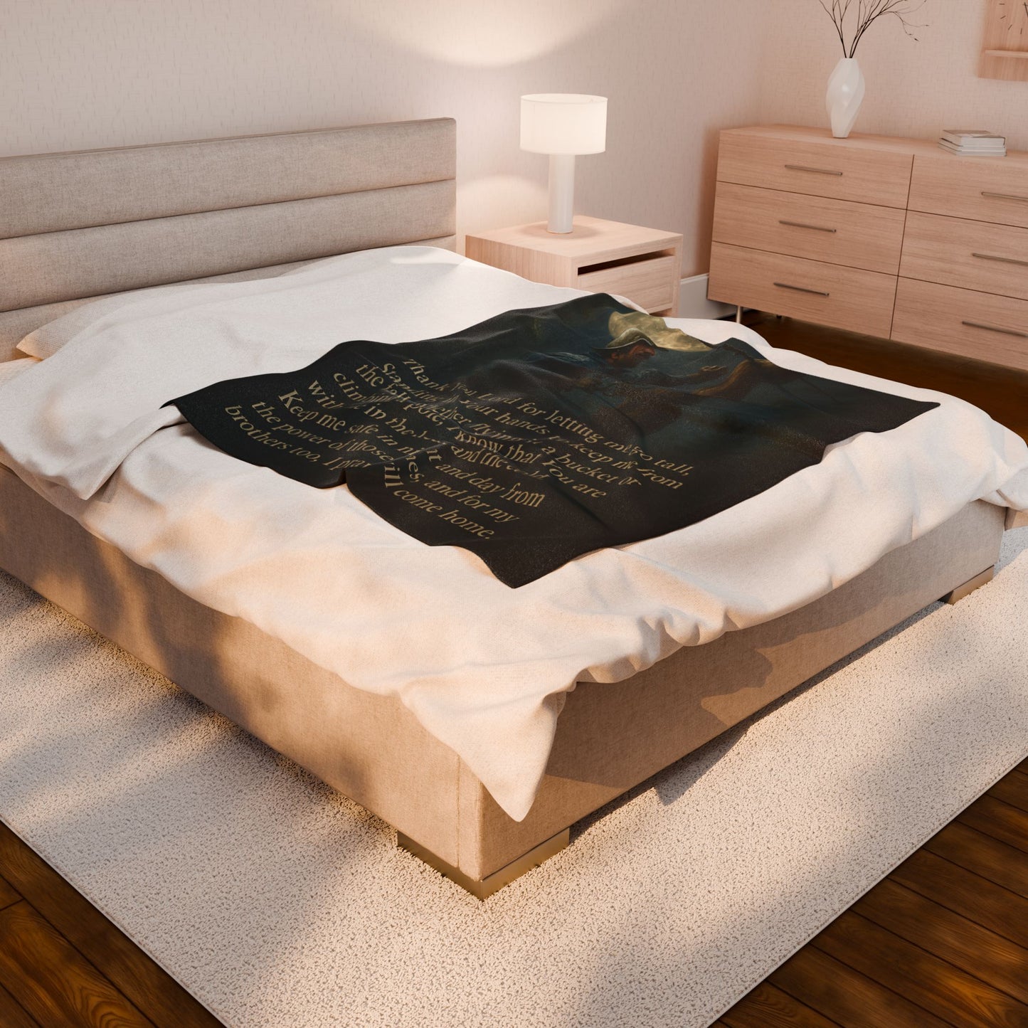 A lineman’s prayer Velveteen Plush Blanket - Thank You Lord Prayer Design