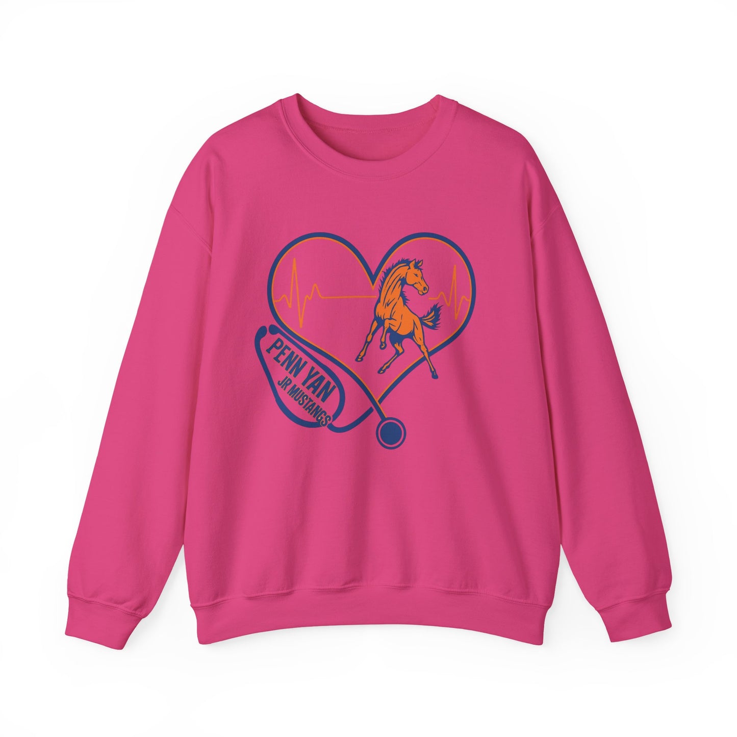Heartfelt Horse Graphic Crewneck Sweatshirt for Animal Lovers, Cozy Gift for Birthdays, Holidays, Everyday Wear, Equestrian Apparel