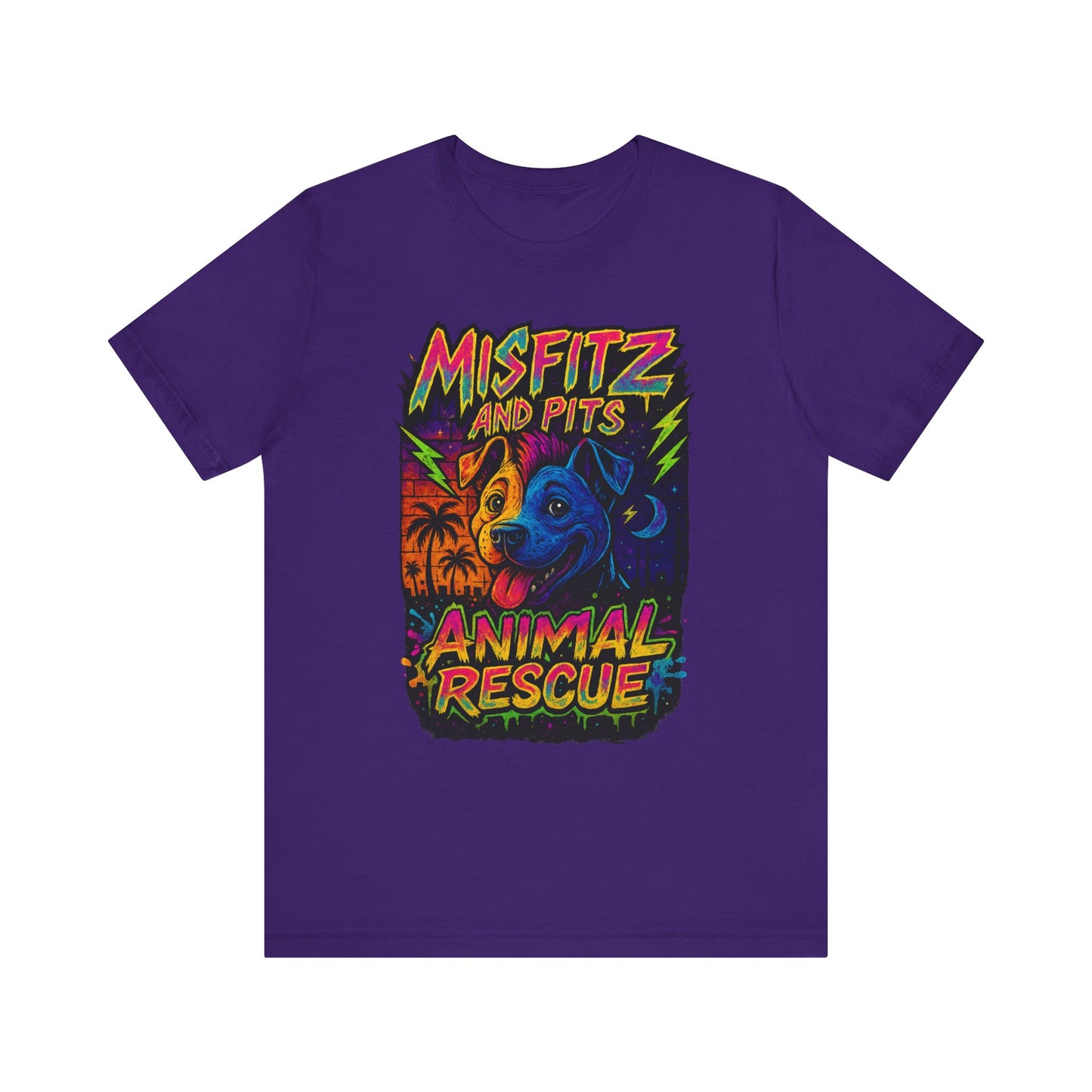 Misfits And Pits Animal Rescue logo Tshirt , Animal Rescue Shirt, Unisex Graphic Tee, Pet Lover Gift, Misfit Dogs Apparel, Fundraiser Tee