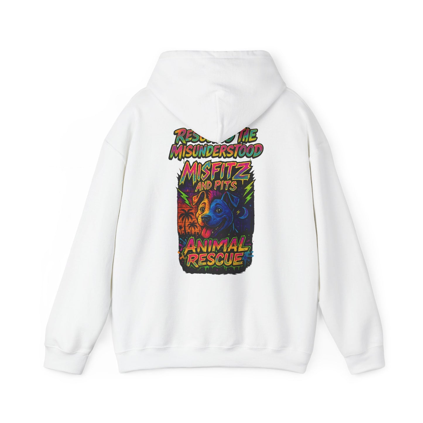 Misfitz And Pits Animal Rescue Hoodie, rescuing the misunderstood Cozy Sweatshirt for Pet Lovers, Ideal Gift for Animal Advocates, Perfect for Casual Days, Fundraiser Apparel