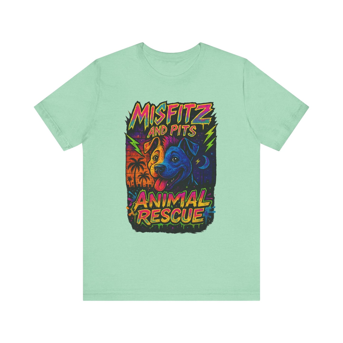 Misfits And Pits Animal Rescue logo Tshirt , Animal Rescue Shirt, Unisex Graphic Tee, Pet Lover Gift, Misfit Dogs Apparel, Fundraiser Tee