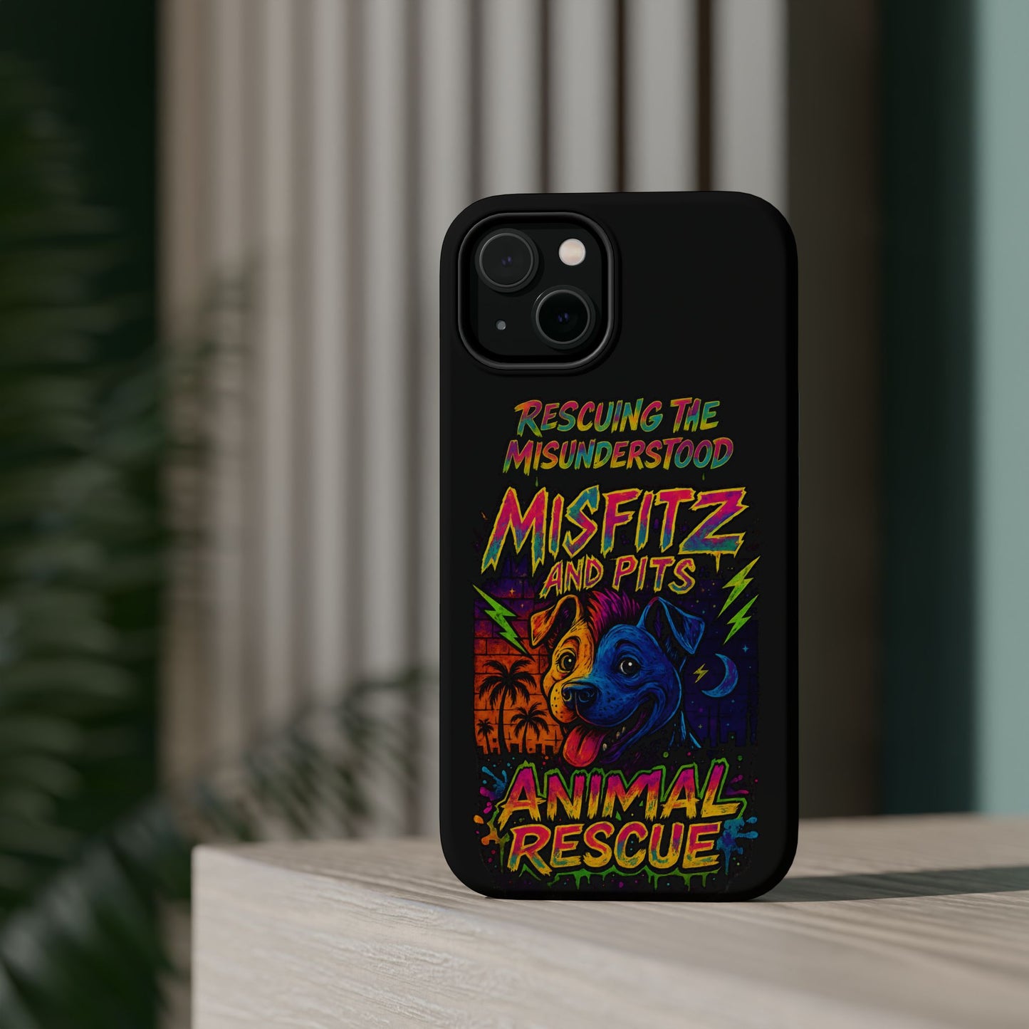 Misfits And Pits Animal Rescue Phone Case - Magnetic Tough Case, Dog Lovers, Pet Adoption, Gift for Animal Advocates, Eco-Friendly Design