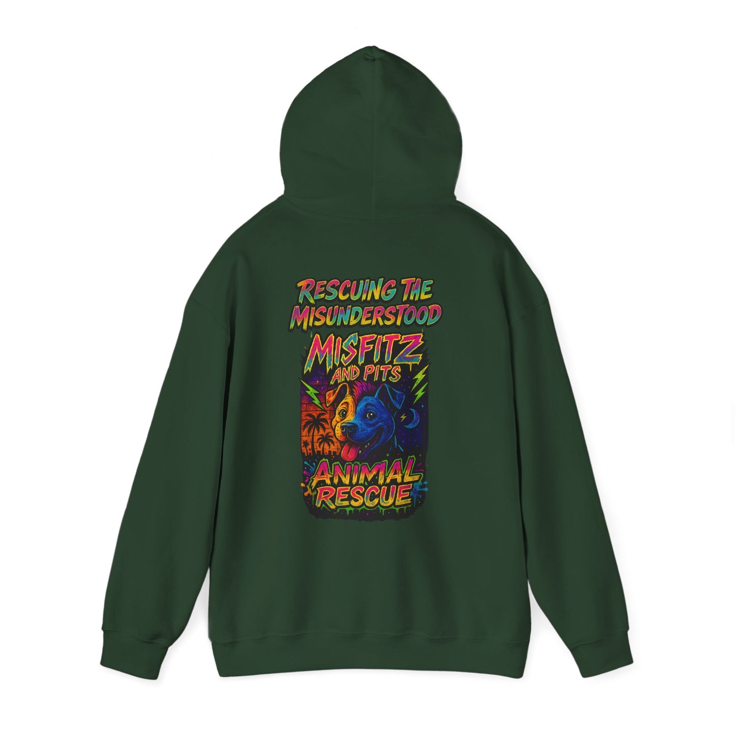 Misfitz And Pits Animal Rescue Hoodie, rescuing the misunderstood Cozy Sweatshirt for Pet Lovers, Ideal Gift for Animal Advocates, Perfect for Casual Days, Fundraiser Apparel