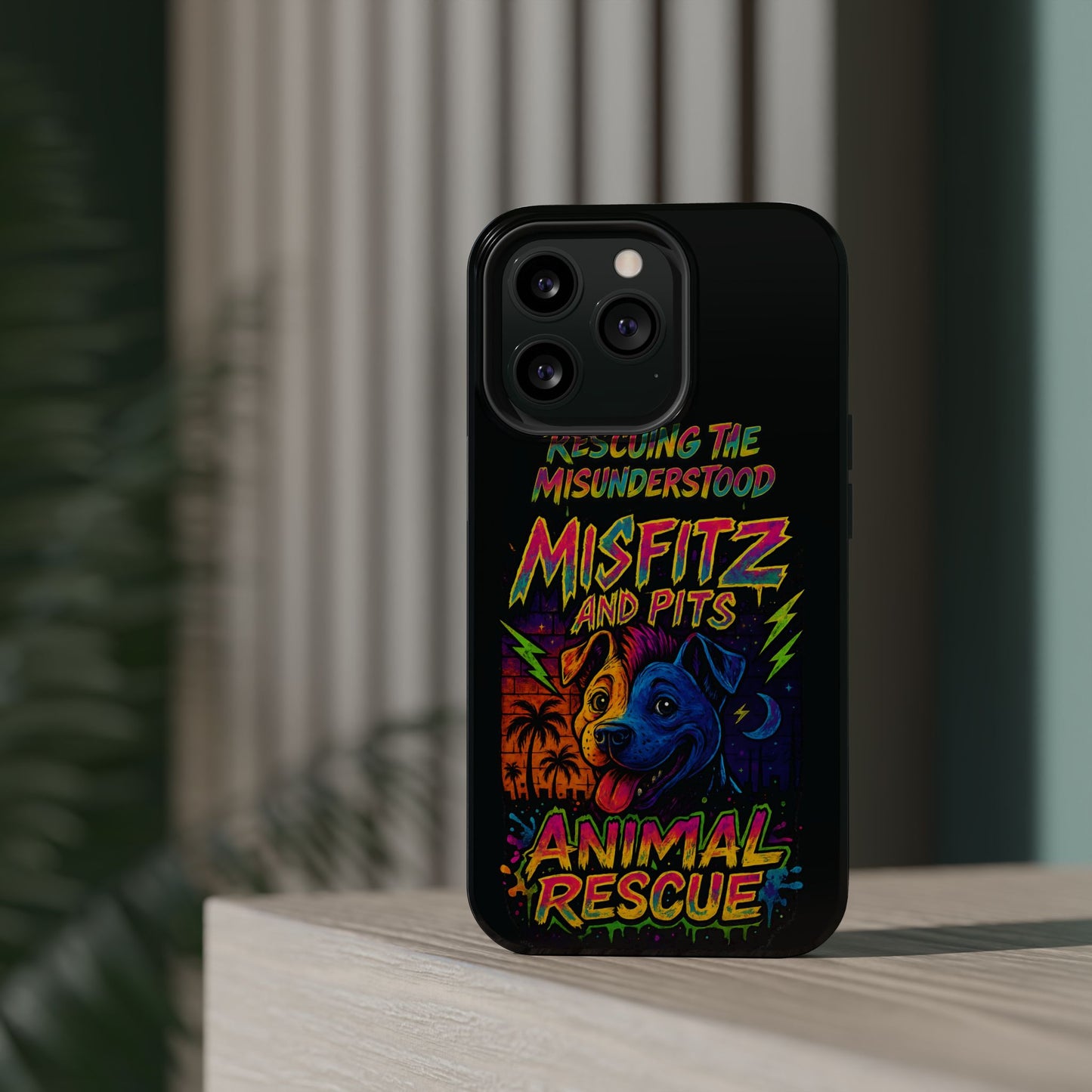Misfits And Pits Animal Rescue Phone Case - Magnetic Tough Case, Dog Lovers, Pet Adoption, Gift for Animal Advocates, Eco-Friendly Design